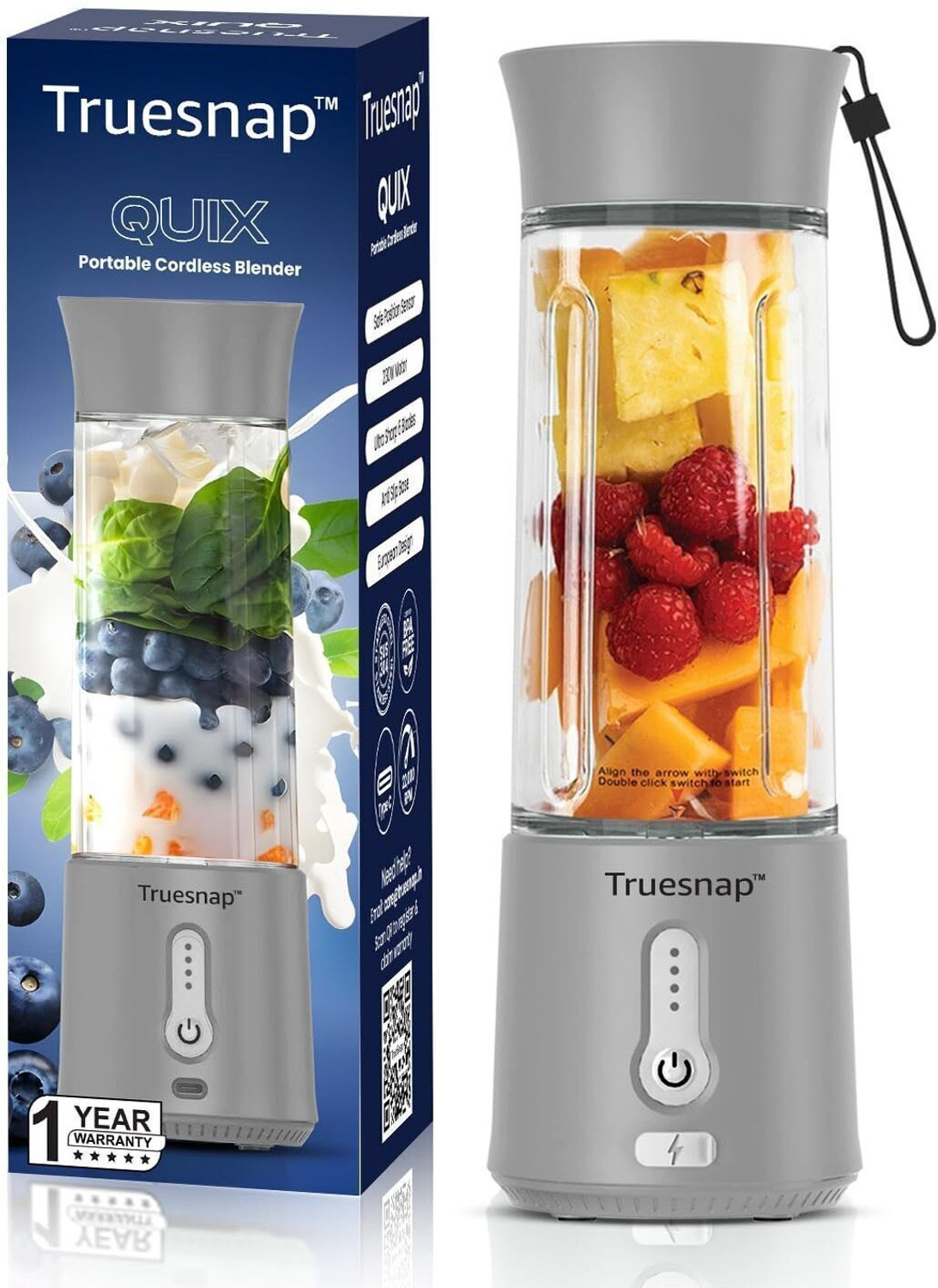 Image of Truesnap QUIX 500ml Portable Blender|Rechargeable 230 W Mixer Grinder