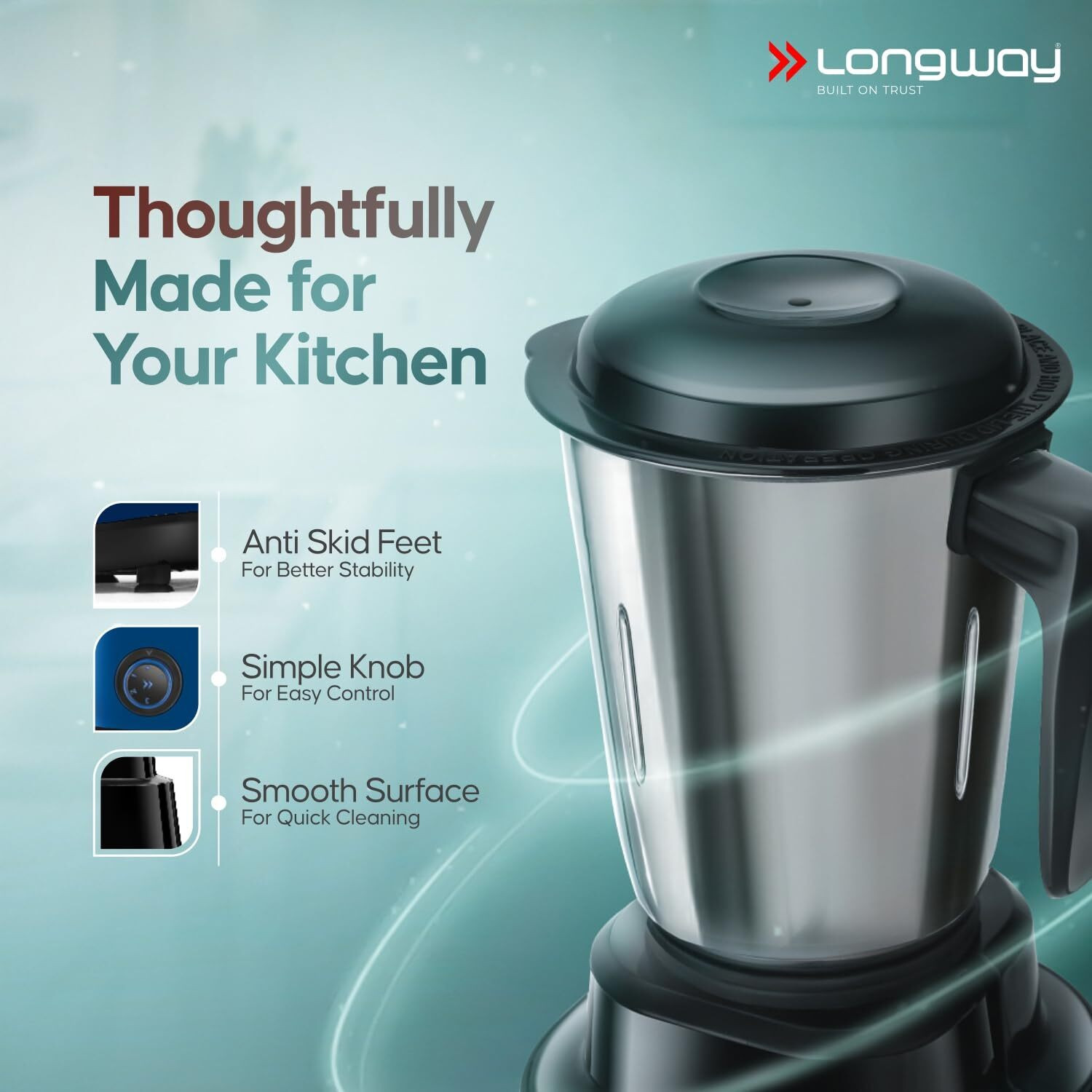 Image of Longway Roto Max with Powerful Motor 500 W Juicer Mixer Grinder