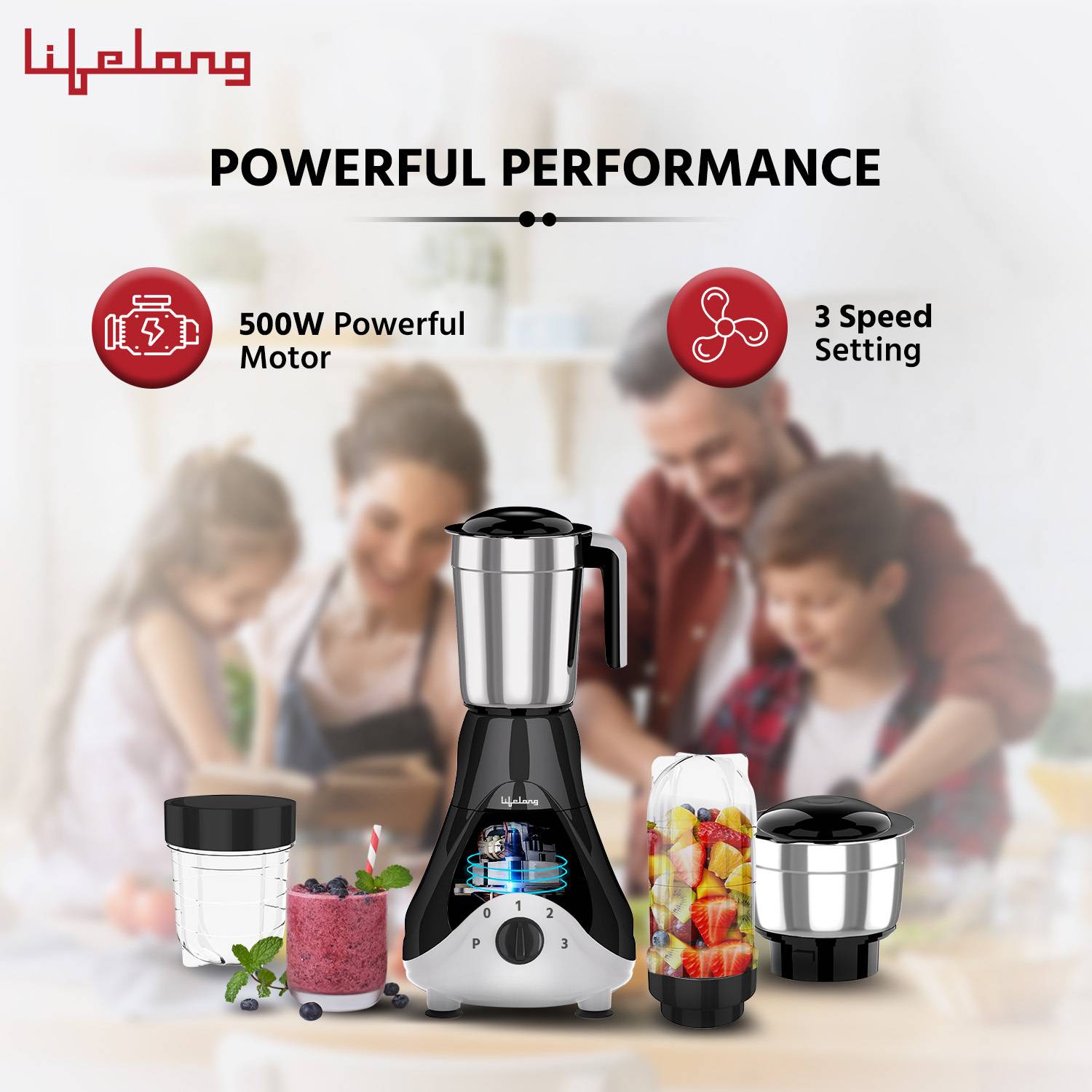 Lifelong LLMG39 500W Mixer Grinder - Image 3