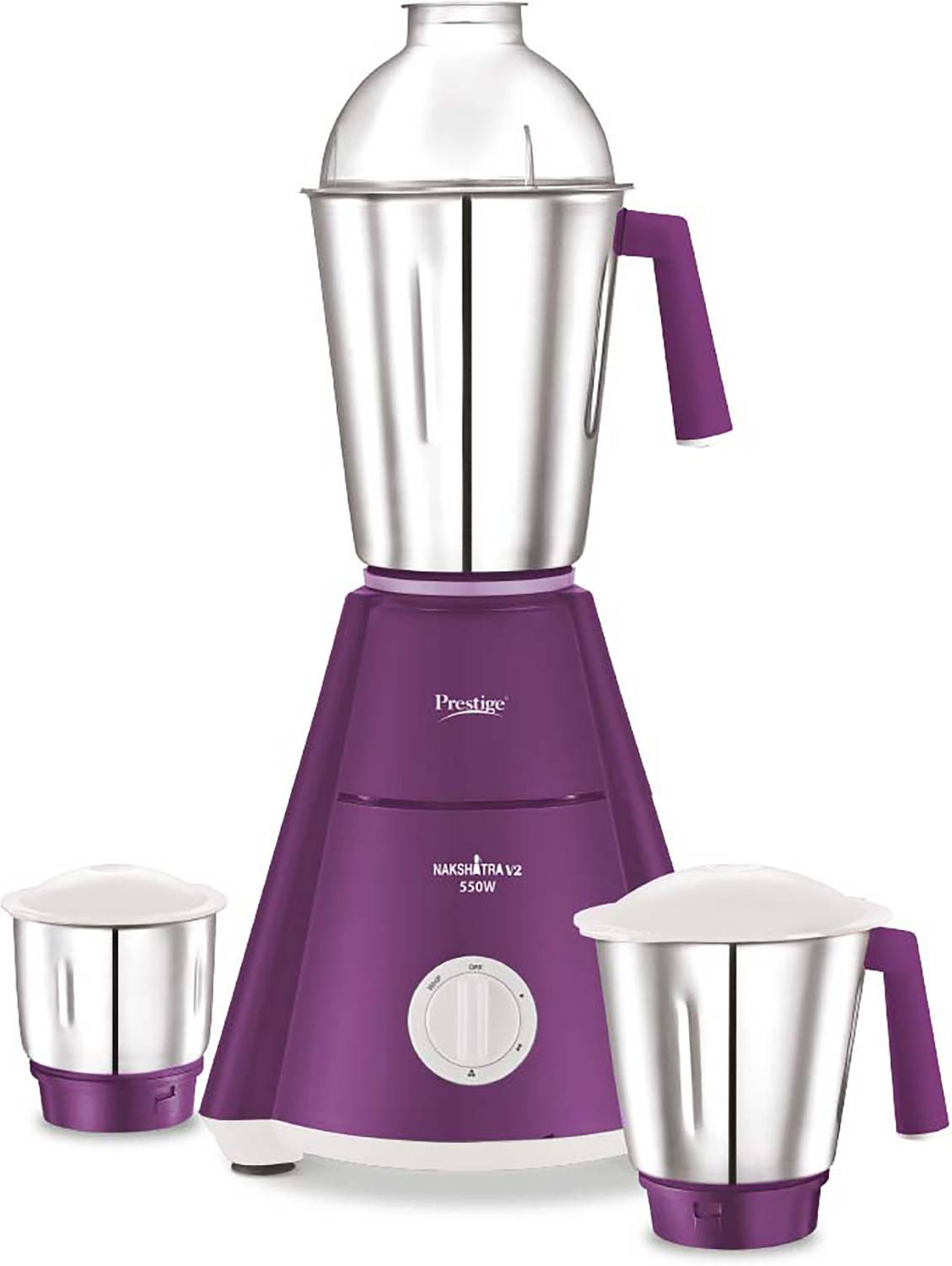 Prestige (Wet Jar-1600 ml, Dry Jar-1100 ml, Chutney Jar-450 ml) 550 W Mixer Grinder Rs. 3345 - Flipkart