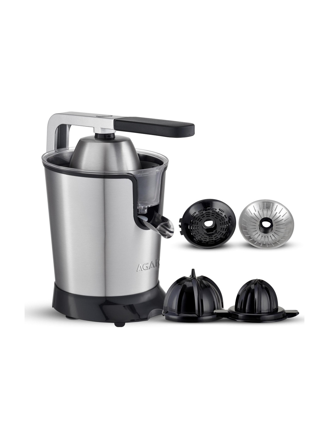 Image of AGARO Regency 350 W Juicer (Regency Electric Citrus Juicer 650 ml, Pulp Regulator, AC Copper Motor, | Silver & Black)