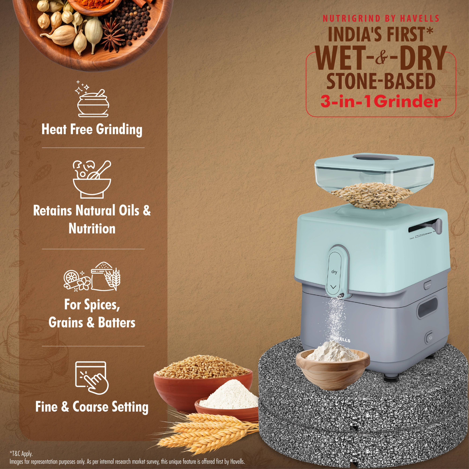 Image of HAVELLS Nutrigrind Wet & Dry Grinder 400 W Mixer Grinder
