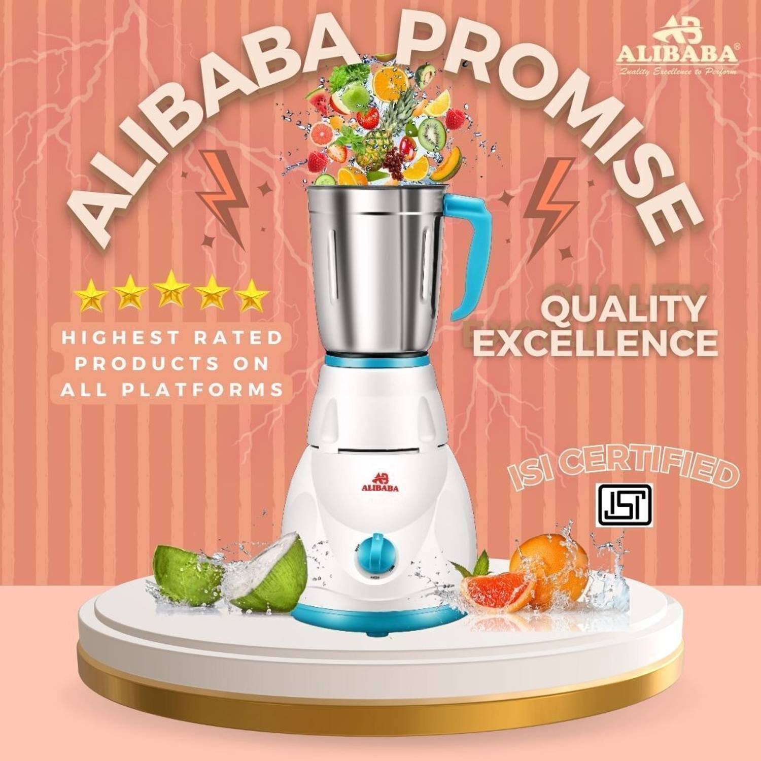 Alibaba Starlet Five Star 5 Jar 550W Mixer Grinder - Image 4