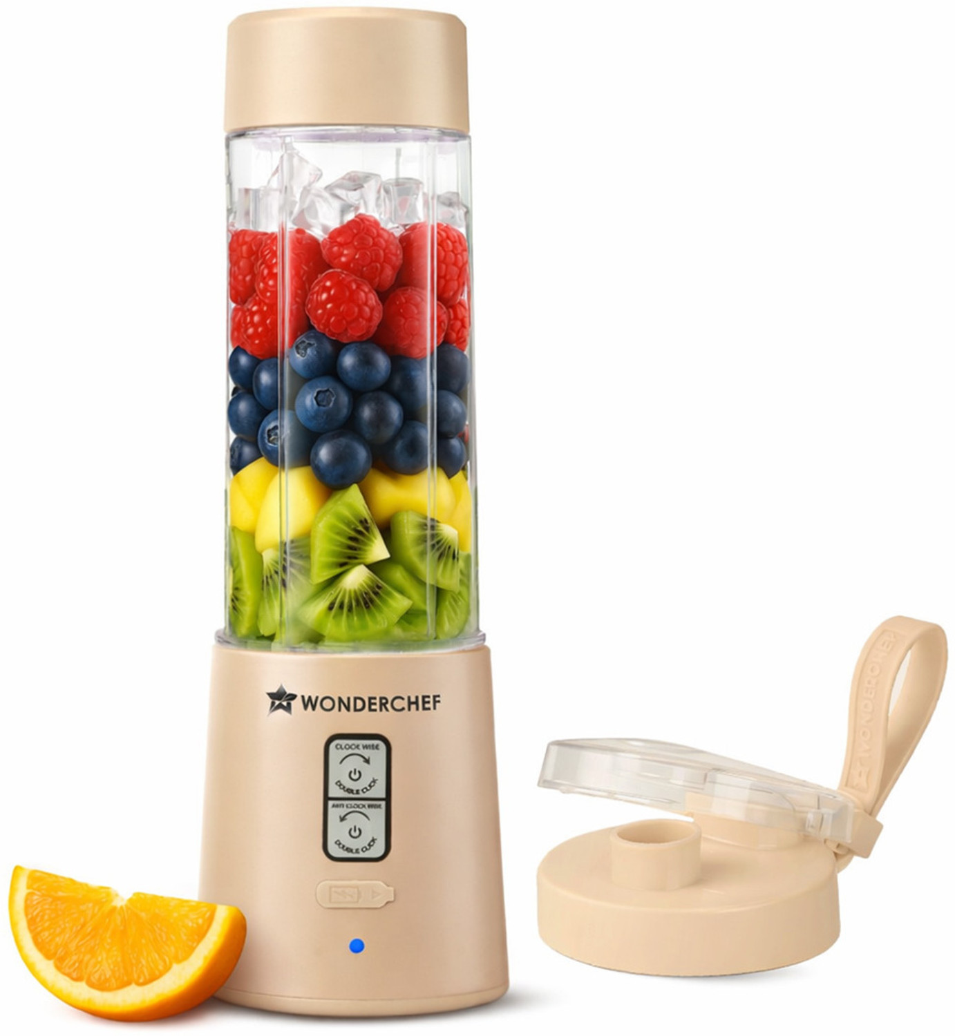 Image of WONDERCHEF Twister Portable Blender 500ml, For Crushing Ice, Shakes & Salad Dressings, 150 W Juicer