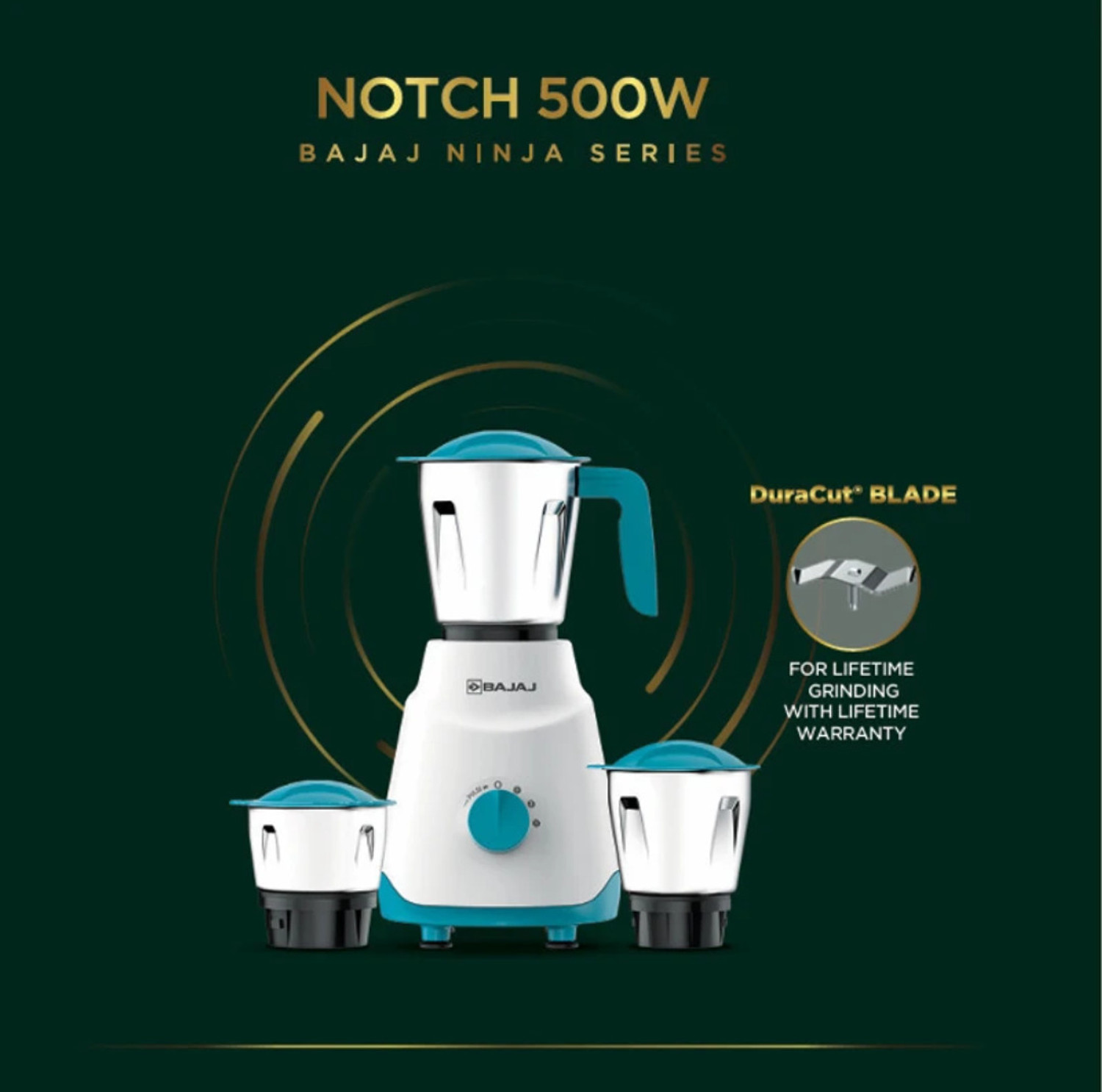 Image of BAJAJ Notch 500 W Mixer Grinder