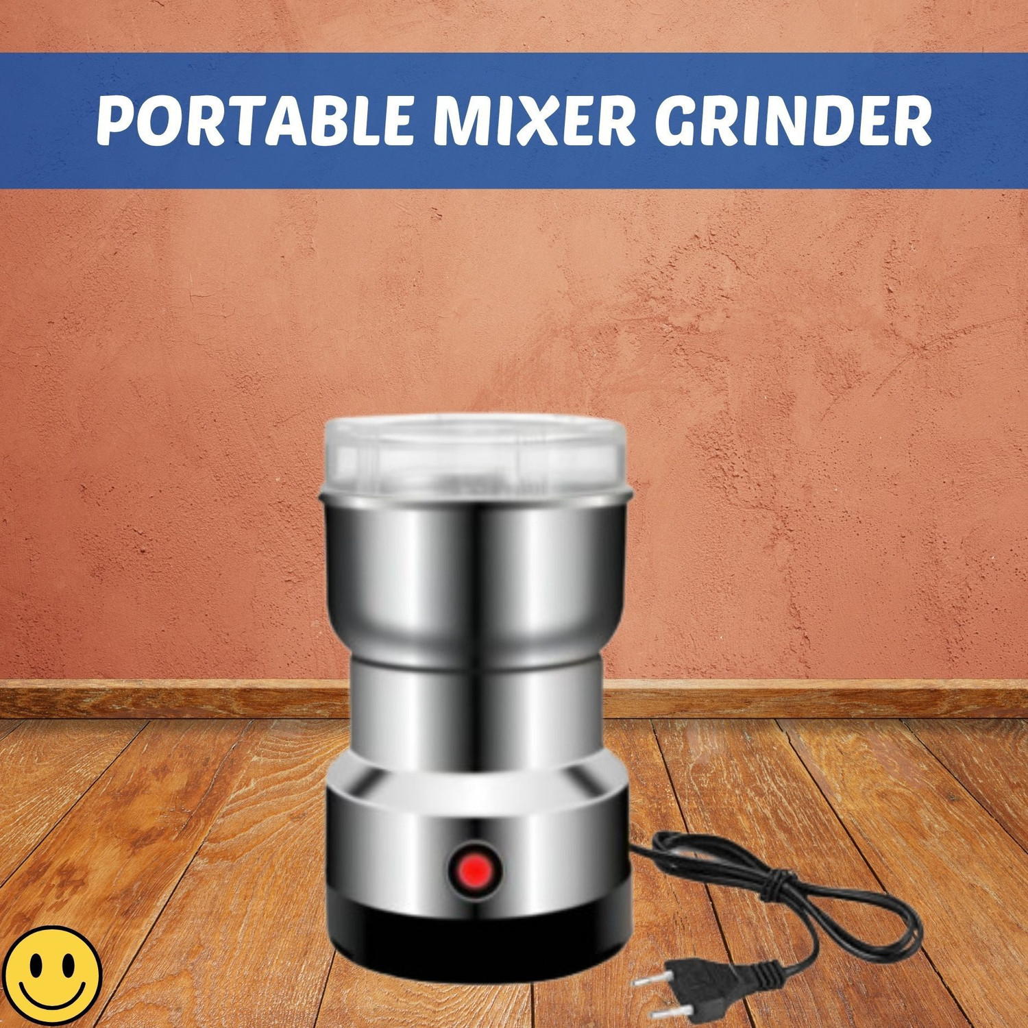 Image of VIJYONICS Mini Electric Mixer Grinder - Stainless Steel Small Masala Spice Machine 220 W Mixer Grinder