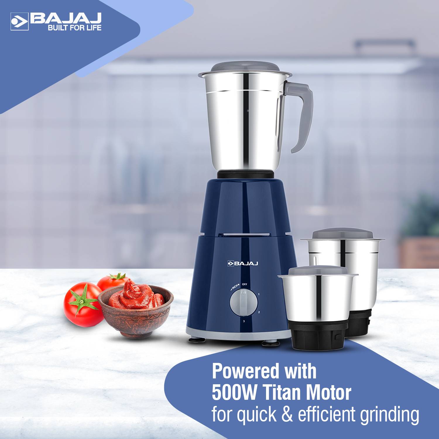BAJAJ बजाज 410570 500 W जूसर मिक्सर ग्राइंडर - Image 3