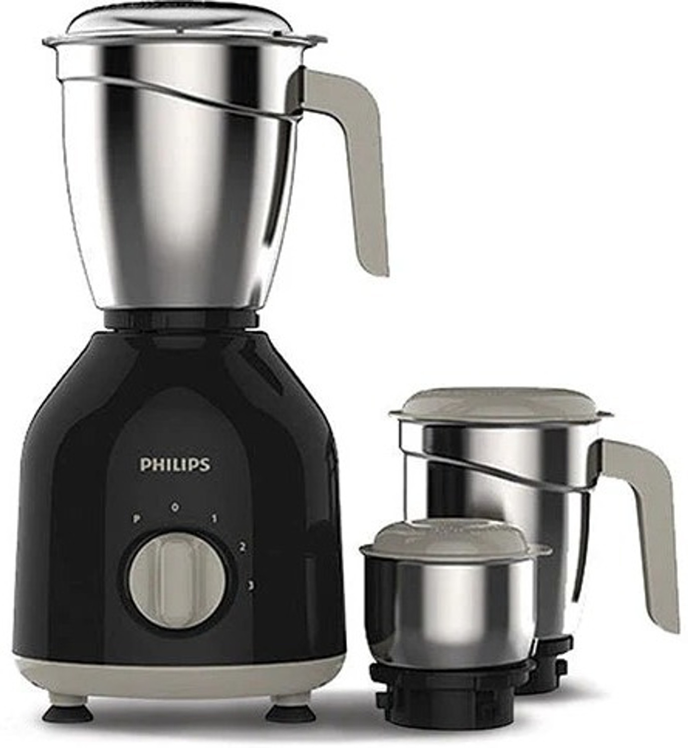 Image of PHILIPS Daily Collection 750 W Mixer Grinder (PLP00HL7757 | 3 Jars | Black & Silver)