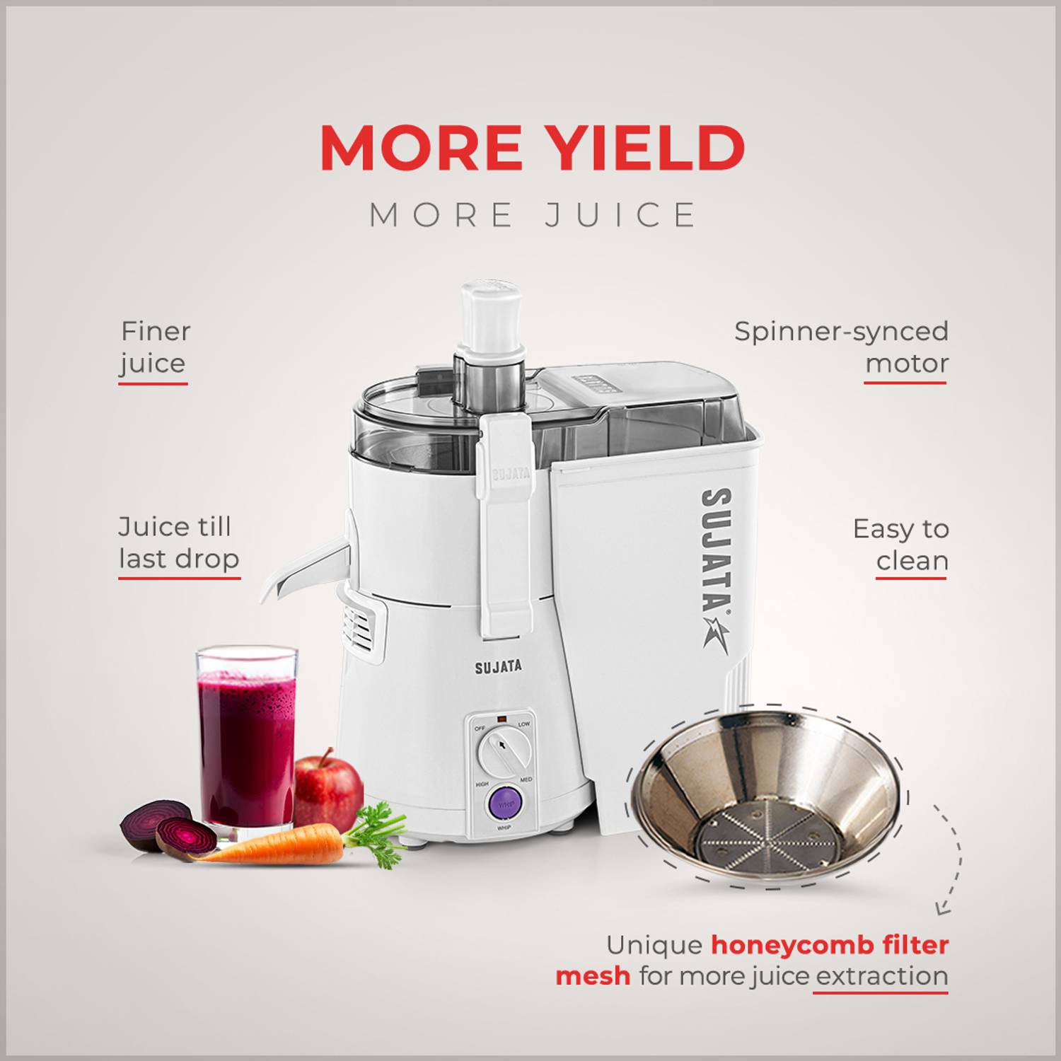 SUJATA Maxima 900 W Juicer Mixer Grinder - Image 4