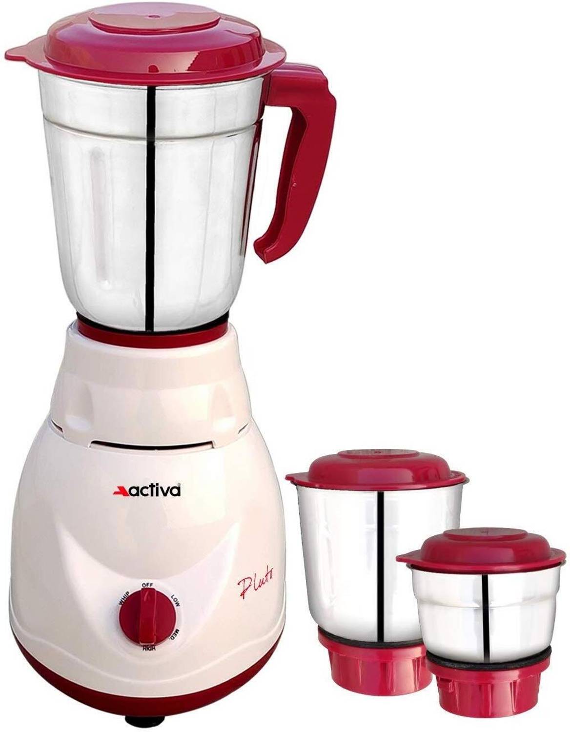 ACTIVA 3 Jar 500 W Mixer Grinder (Plut Pro 3 Jars White)
