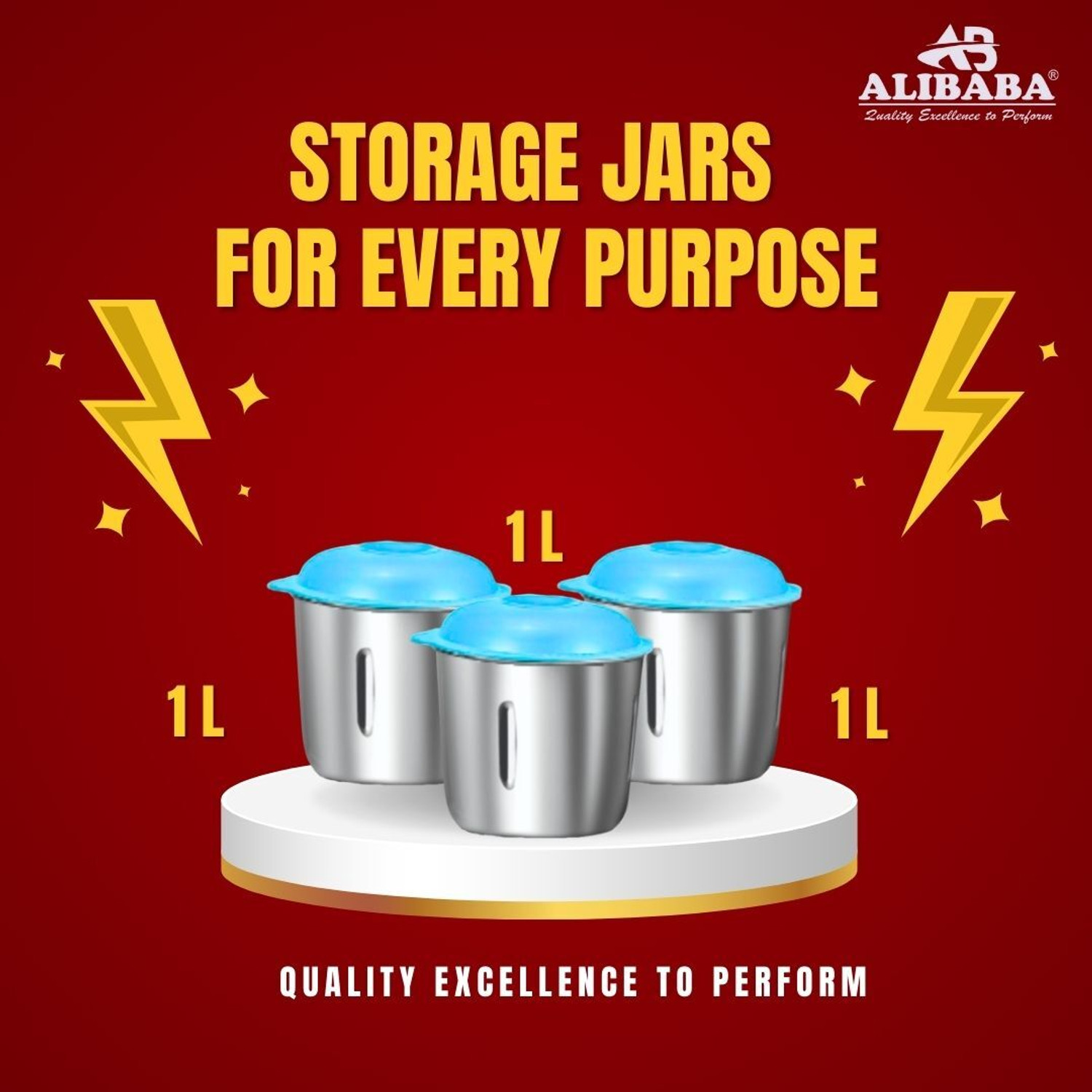 Image of Alibaba ELITE SEVEN 750 WATT 7 JAR (2 LIQUID, 1 GRINDER, 1 CHUTNEY POT, 3 STORAGE JARS) 750 W Juicer Mixer Grinder