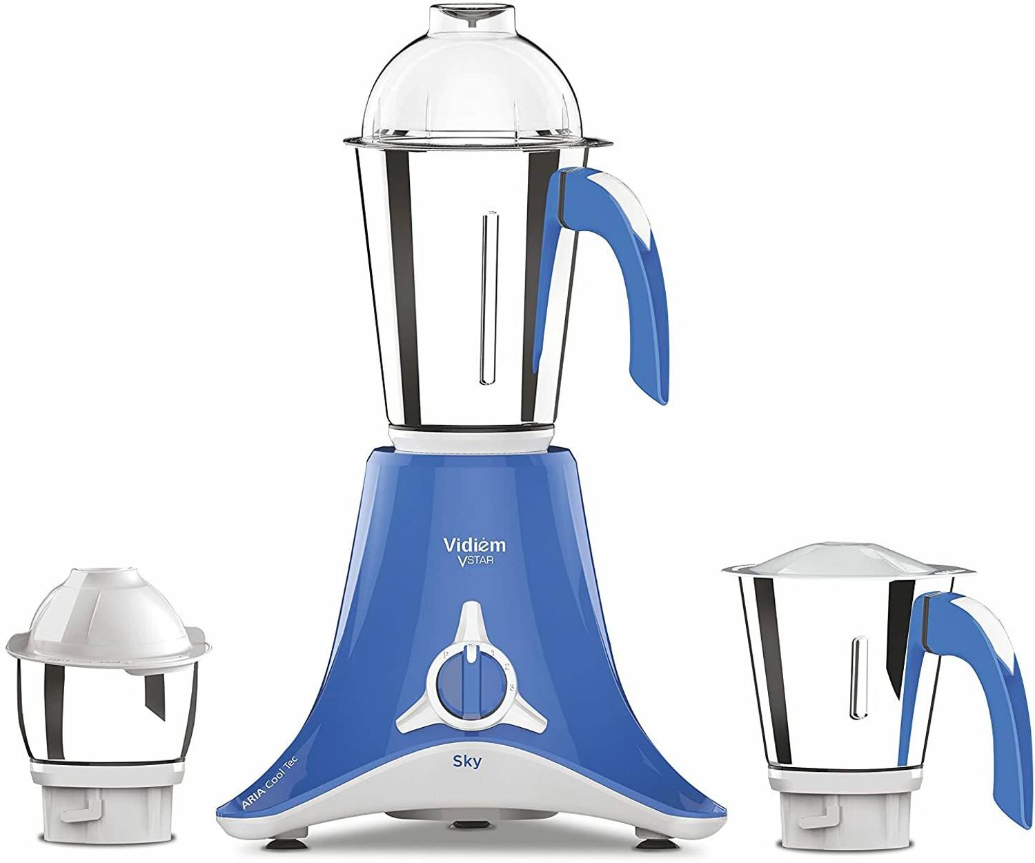 Vidiem Vstar Sky 650 W Mixer Grinder (MG 614 A 3 Jars Blue)