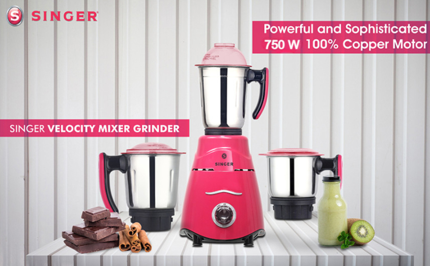 Image of SINGER VELOCITY 750 W Mixer Grinder