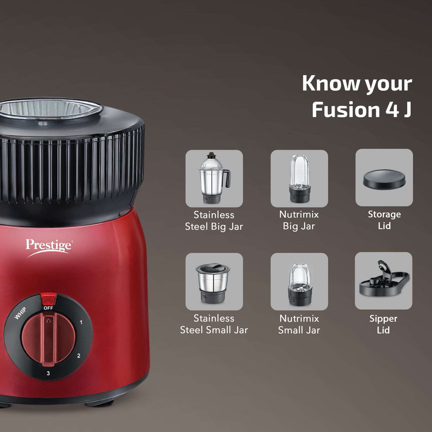 Image of Prestige AJ 750 W Mixer Grinder