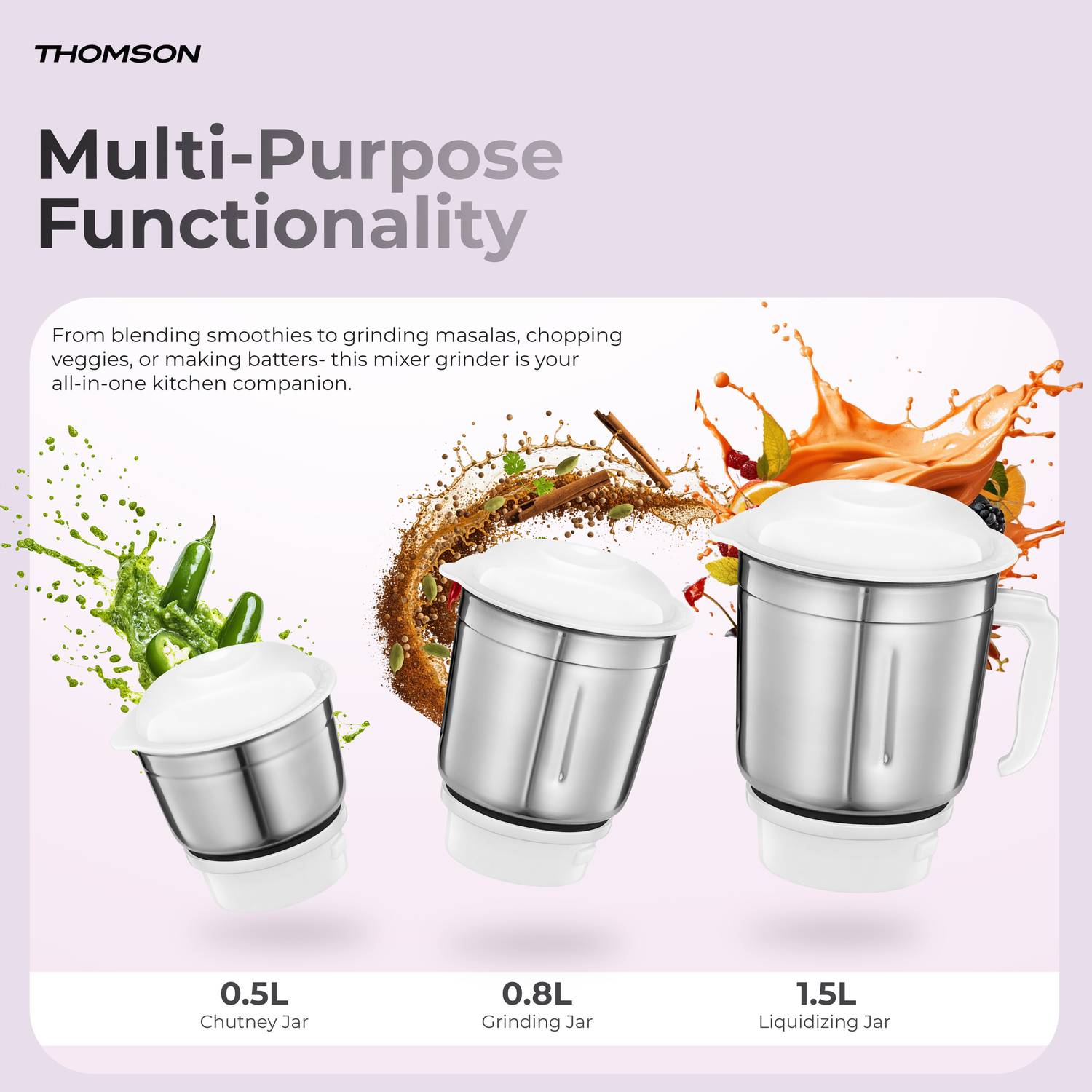 Thomson UltraMix 500 W Juicer Mixer Grinder 56.7 g - Image 4