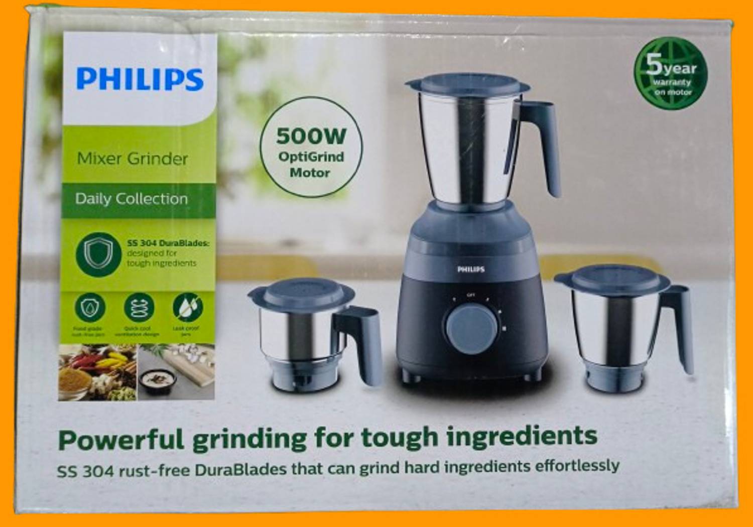 PHILIPS mixer 500 W Mixer Grinder (500Wt HL 1000/2 3 Jars Nev