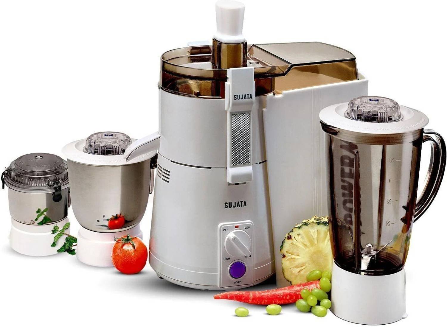 SUJATA All-In-One Juicer Mixer Grinder 900W, 3 Jars (1.75L)