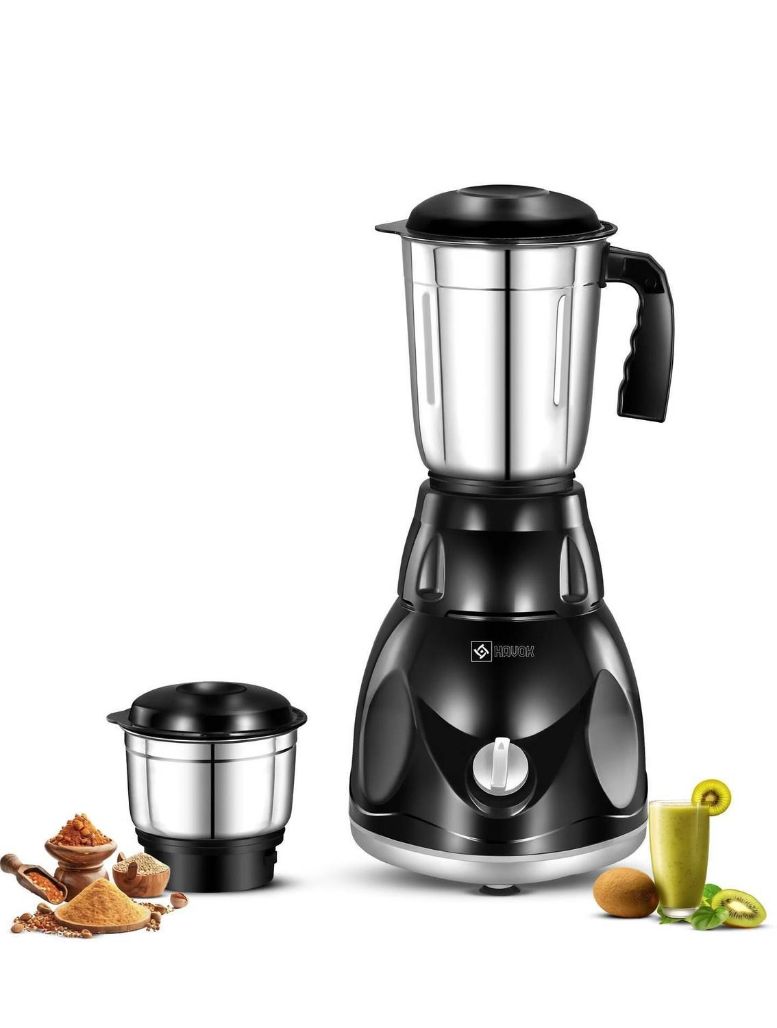 Havok Havok_Black_Mixer_2Jar 750 W Juicer Mixer Grinder