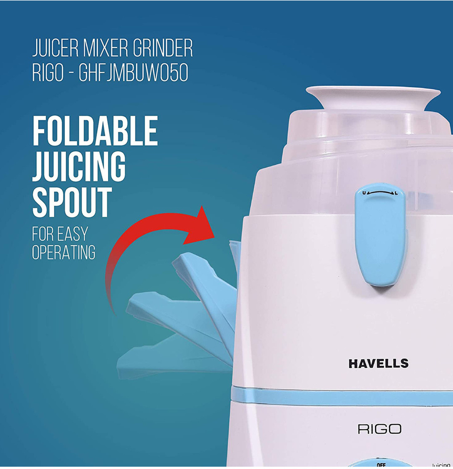 Image of HAVELLS RIGO 500 W Juicer Mixer Grinder