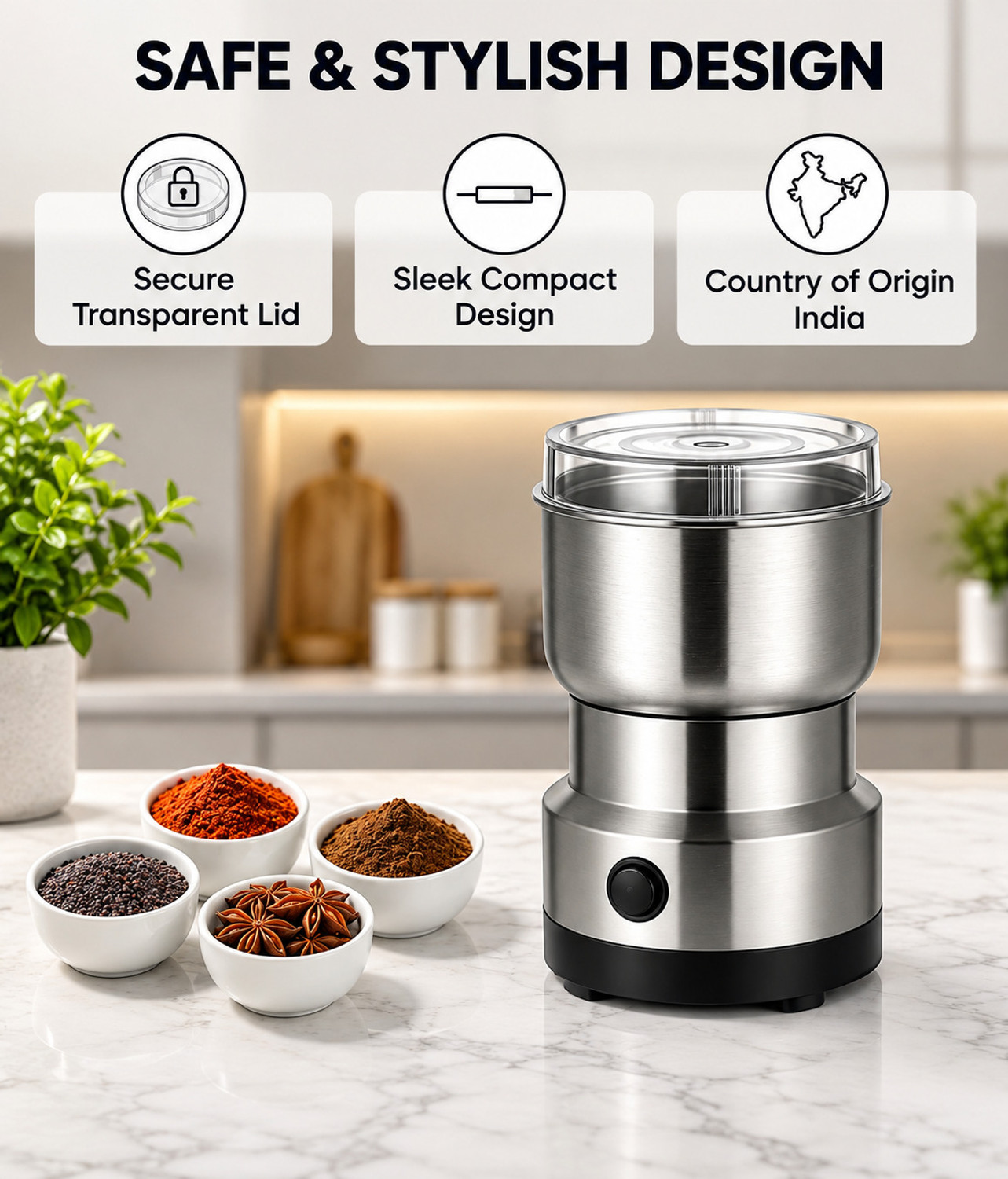 Image of Meeshree Multifunction Dry Grinder50 200 W Mixer Grinder