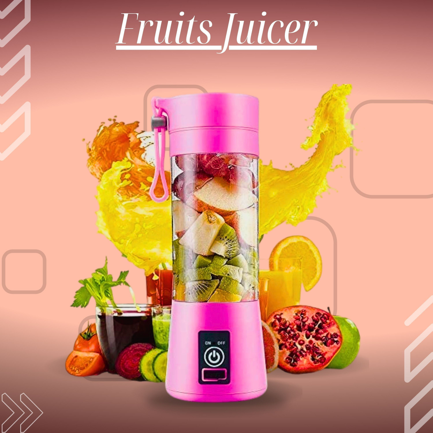 Image of JayGopalTrendz Electric Rechargeable Fruit Juicer Maker Portable USB Mini Juicer ShakerTY267 350 W Juicer Mixer Grinder