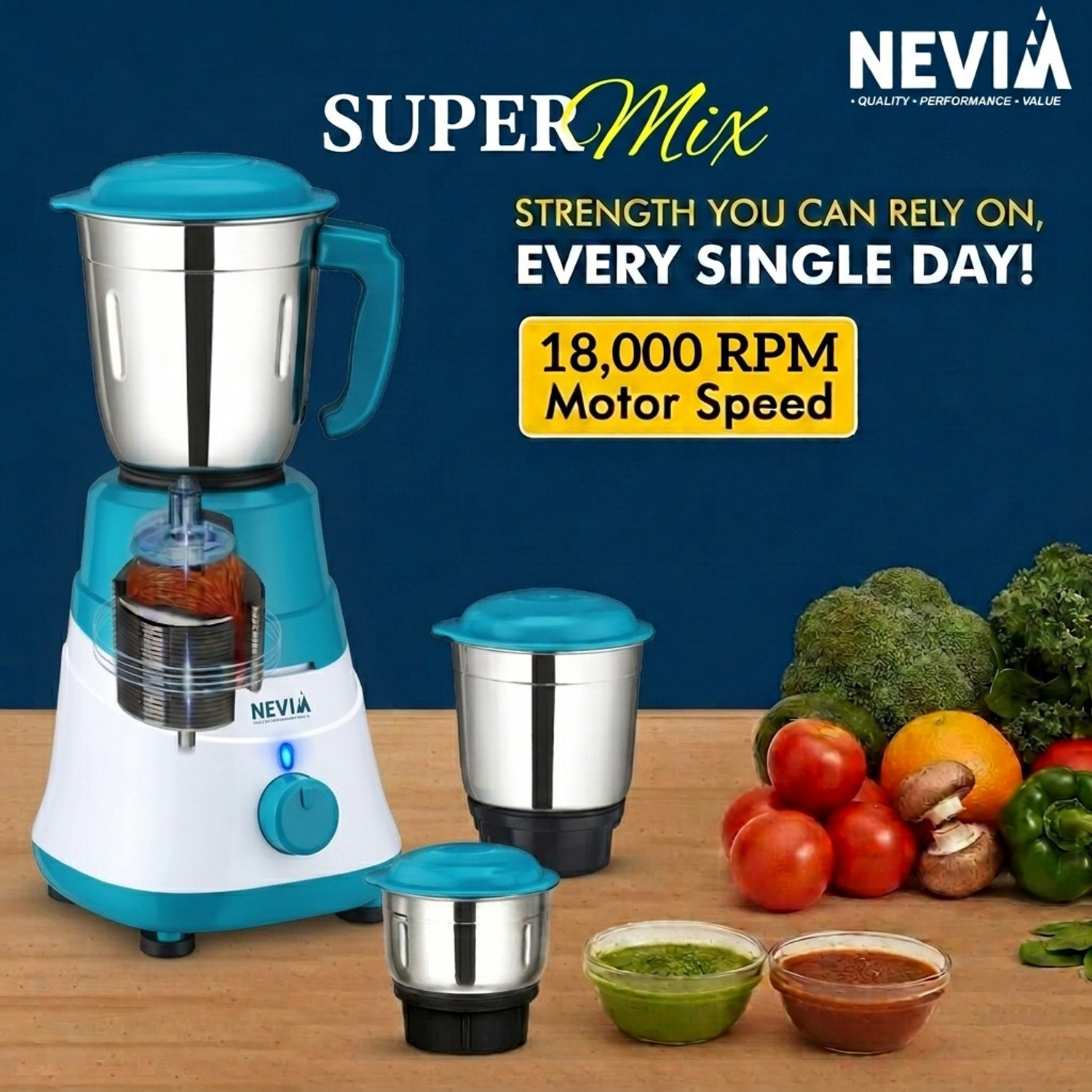 Image of nevia Super Mix 550 W Mixer Grinder