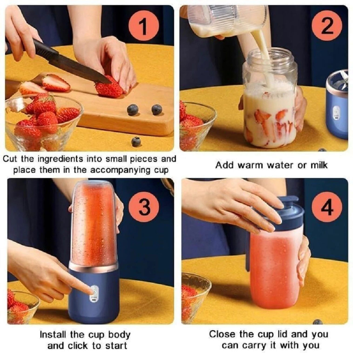 Image of NutriPro Electric Fruit Juicer l USB Rechargable 2000 mAh Battery l Powerful Motor 25 W Juicer