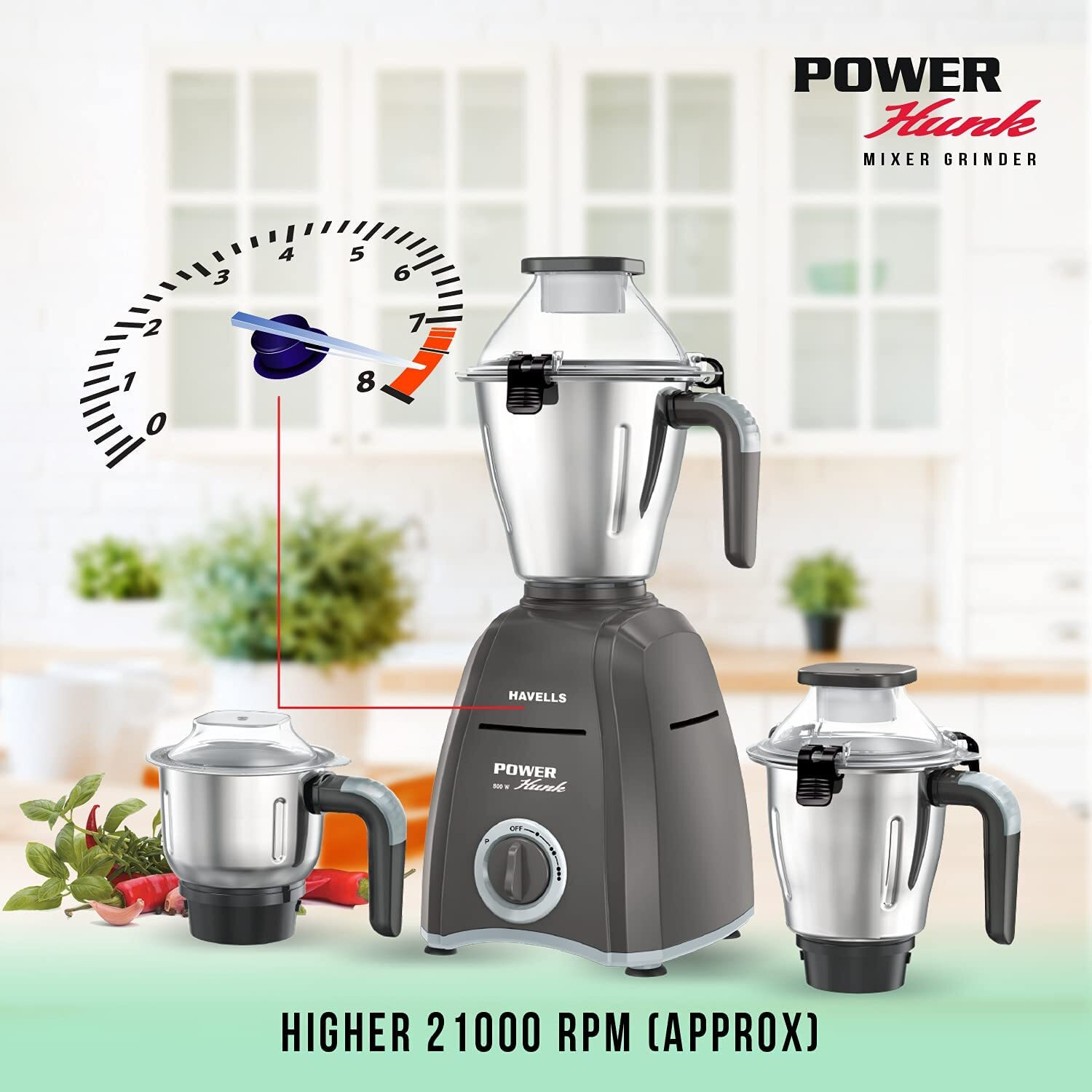 Image of HAVELLS power hunk 800 W Mixer Grinder