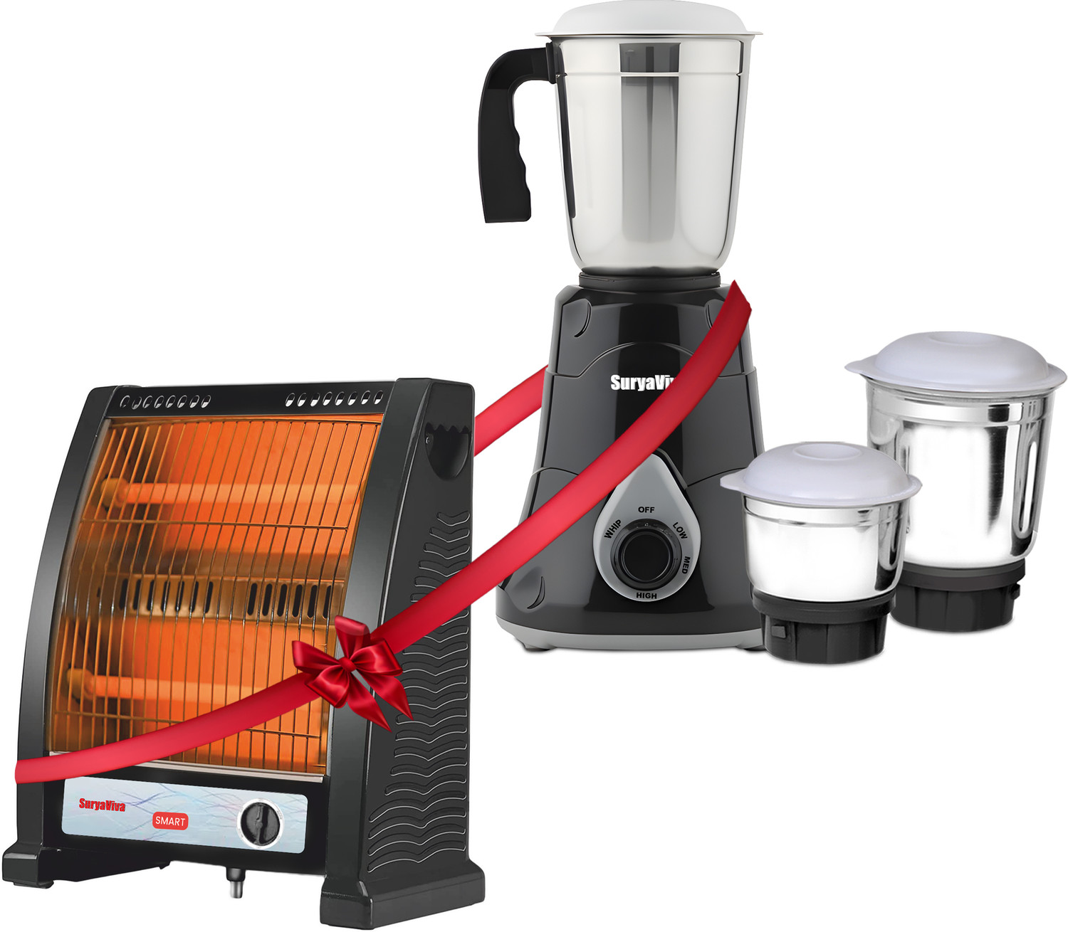 Image of SURYAVIVA Restro 2 Rod Heater + Victo Combo 750 W Mixer Grinder