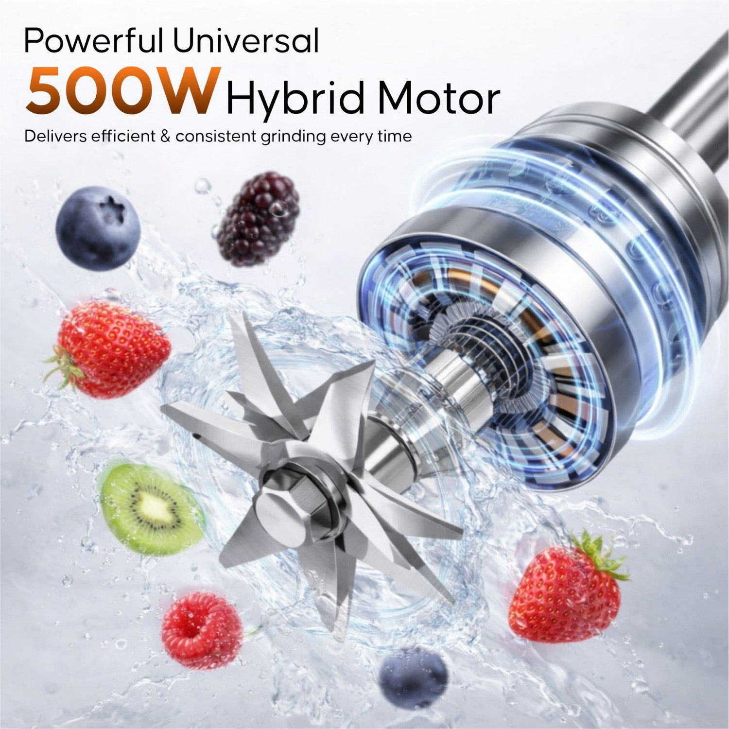 Image of Double Safety Nutri GO Blender 500W for Smoothies, Shakes, Chutney & Dry Grinding 500 W Juicer Mixer Grinder