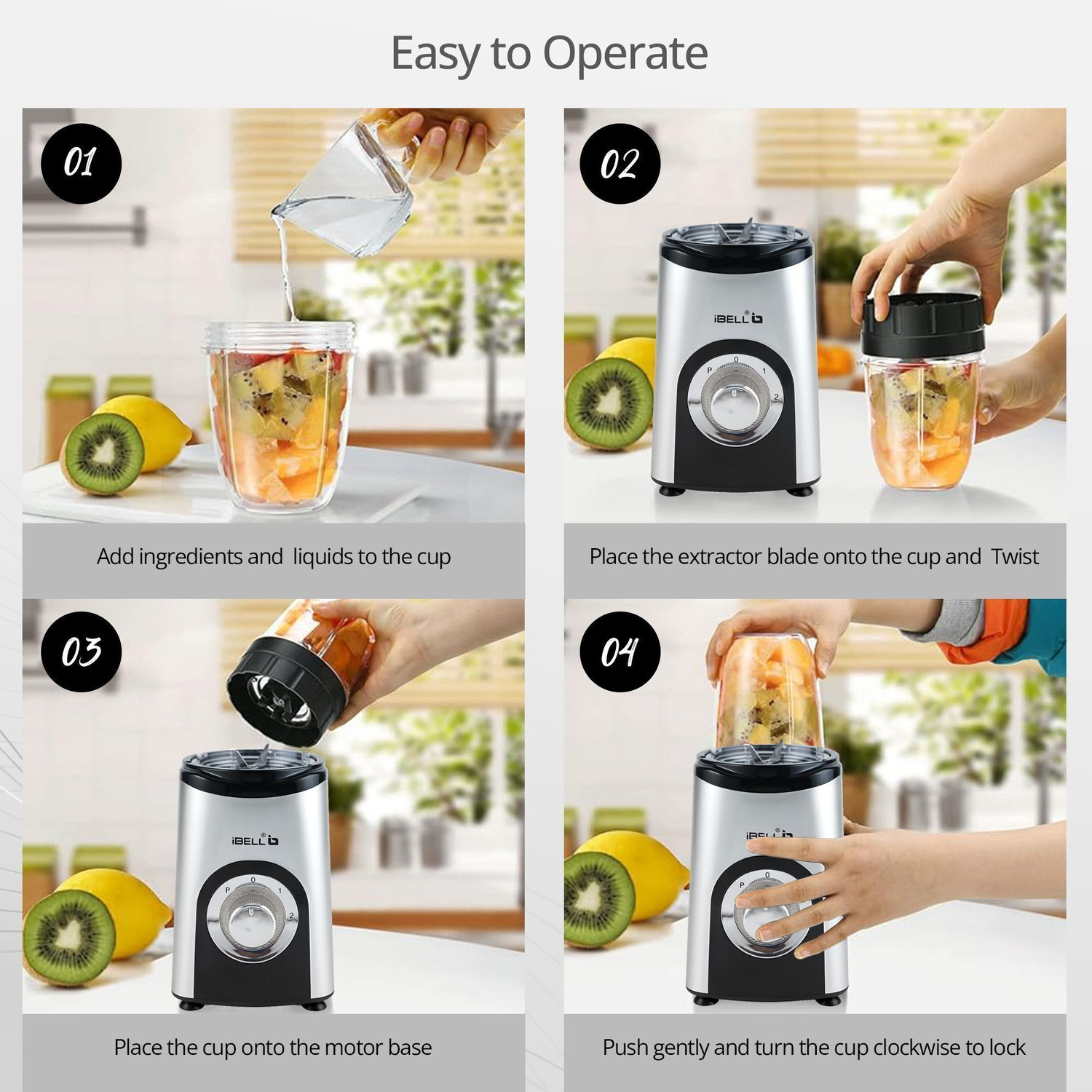Image of iBELL NUTRICORE 5Q Nutri Blender, 24000 RPM, 100% Copper Motor, 3 Modes & Steel Blade 600 W Juicer Mixer Grinder
