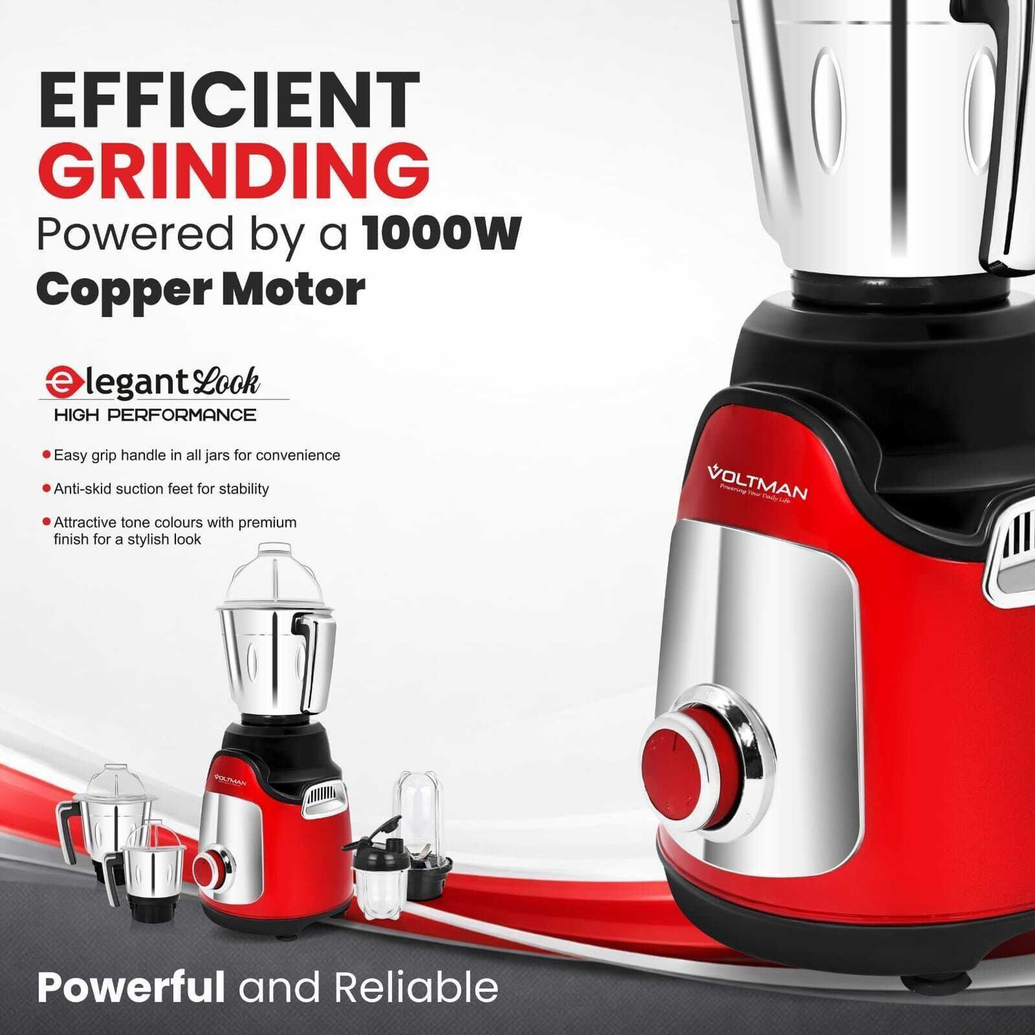 Image of VOLTMAN Solid Max mixer grinder 1000 W Juicer Mixer Grinder