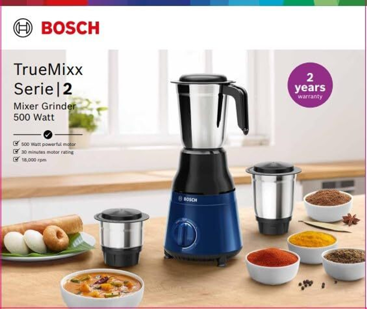 Image of BOSCH TrueMixx 500 W Mixer Grinder