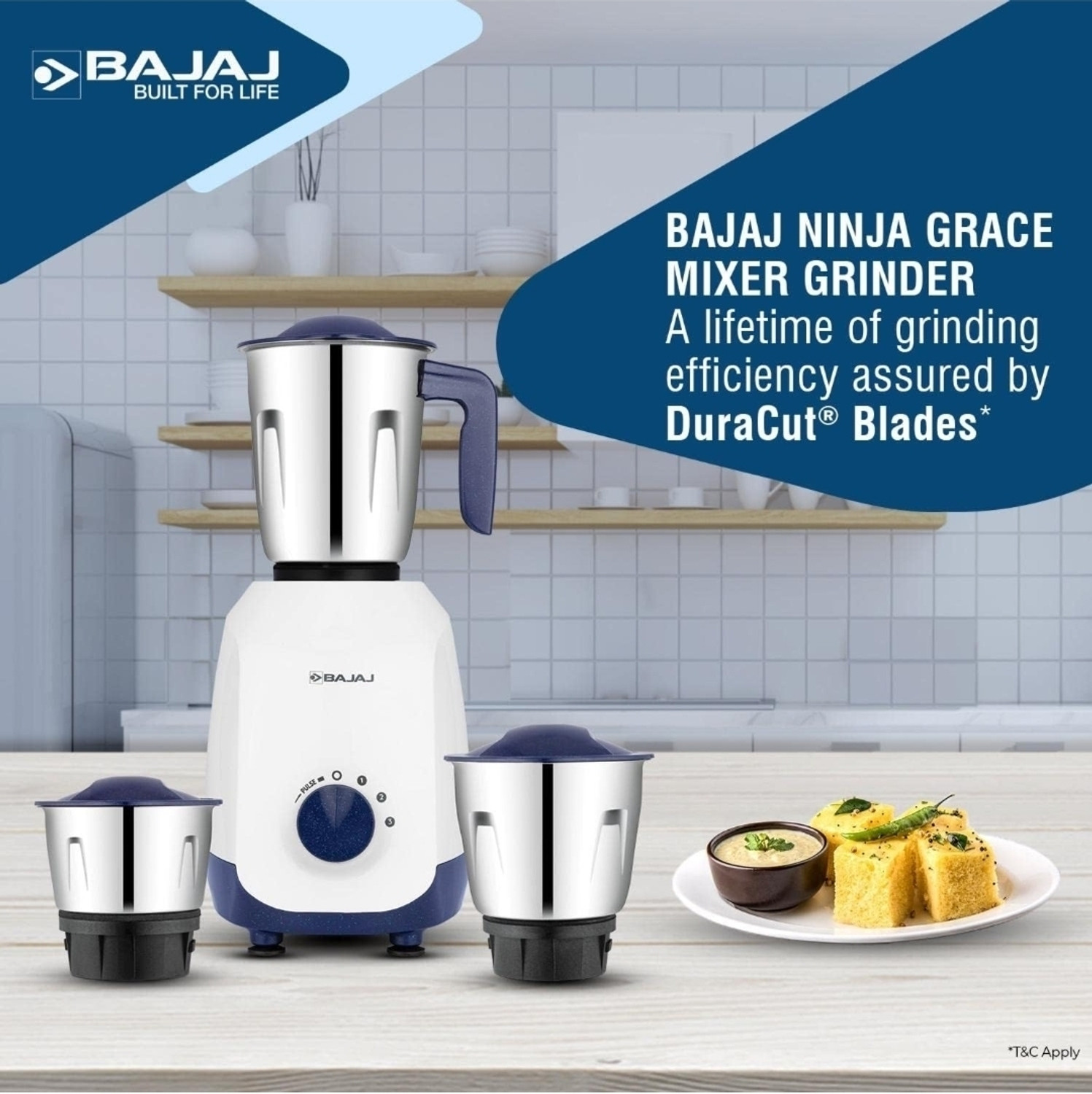Image of BAJAJ MIXER GRINDER BUILT FOR LIFE 500 W Mixer Grinder