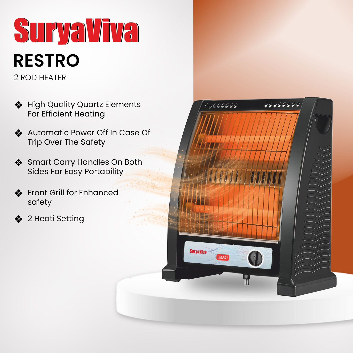 Image of SURYAVIVA Restro 2 Rod Heater + Victo Combo 750 W Mixer Grinder