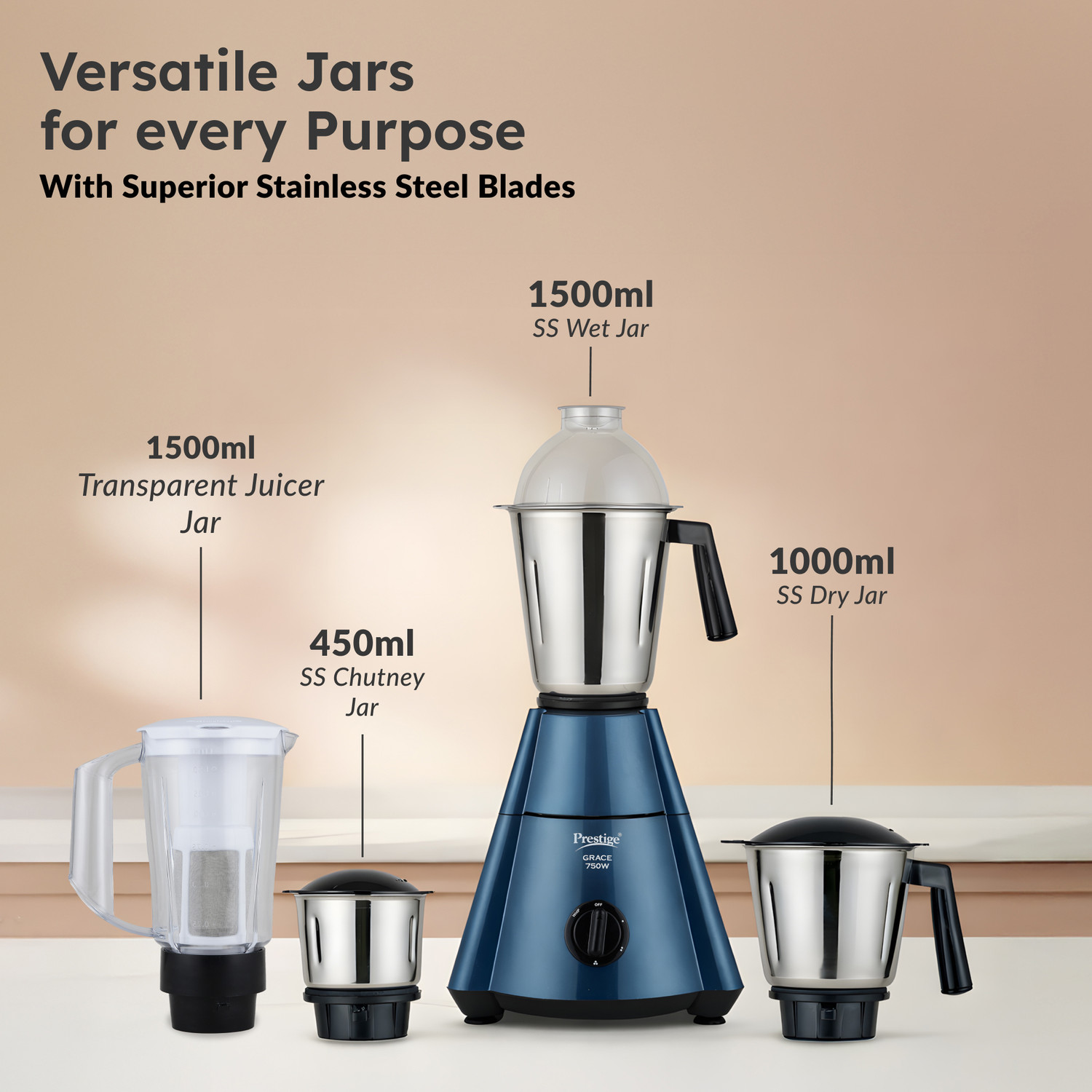 Image of Prestige 230V 750 W Juicer Mixer Grinder