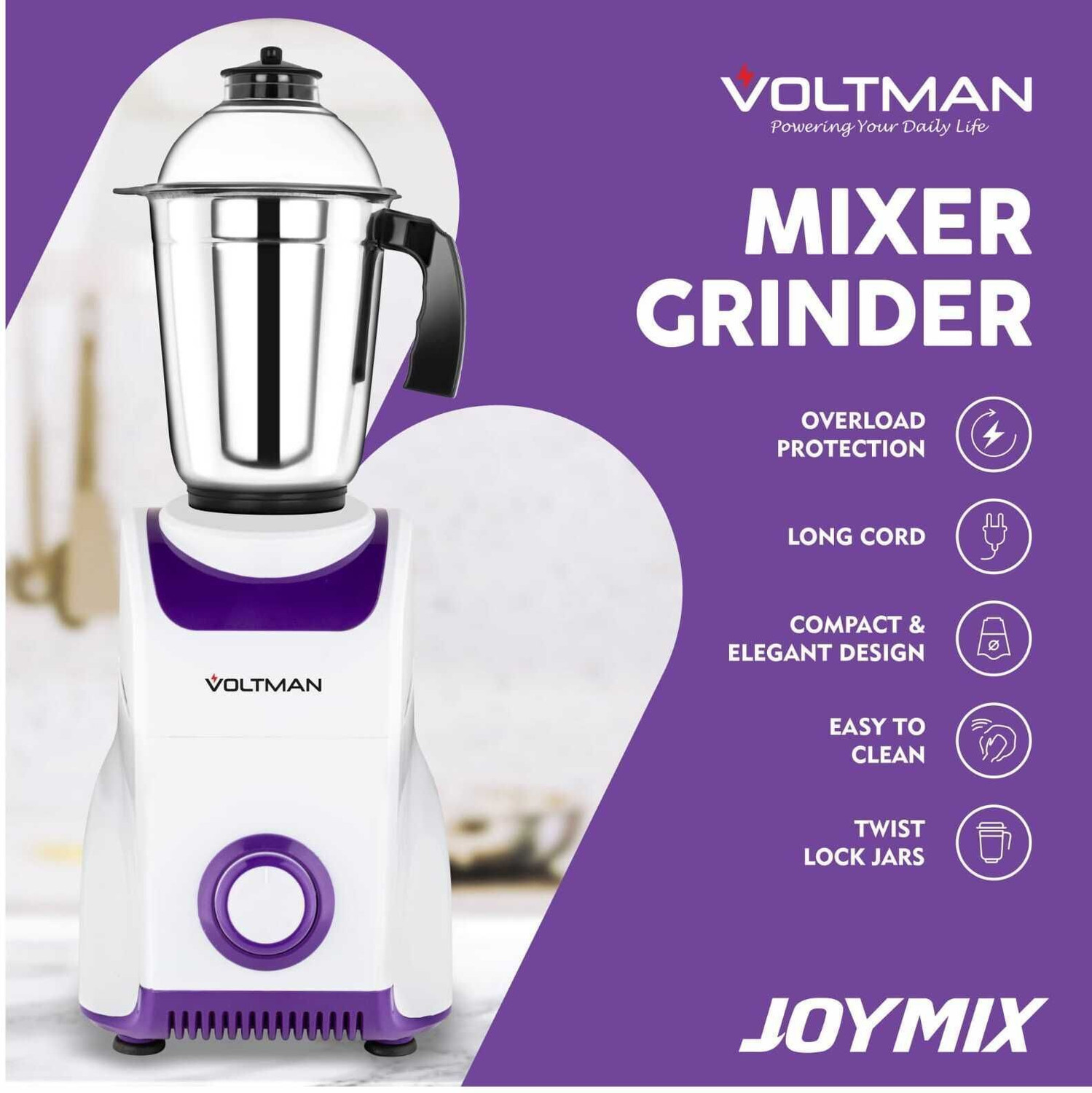 Image of VOLTMAN JOY MIX mixer grinder 750 W Juicer Mixer Grinder