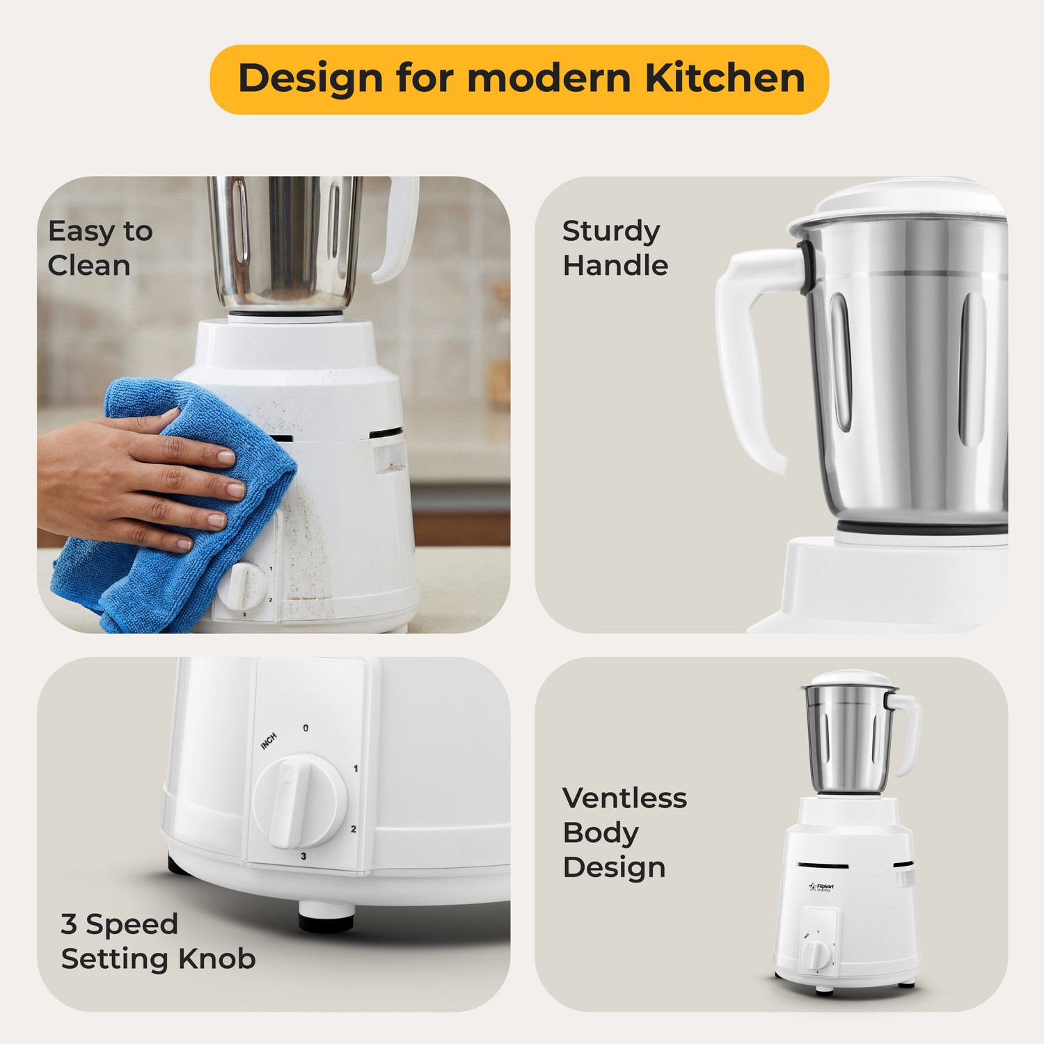 Image of Flipkart SmartBuy Velocity Pro Heavy Duty 1000 W Mixer Grinder