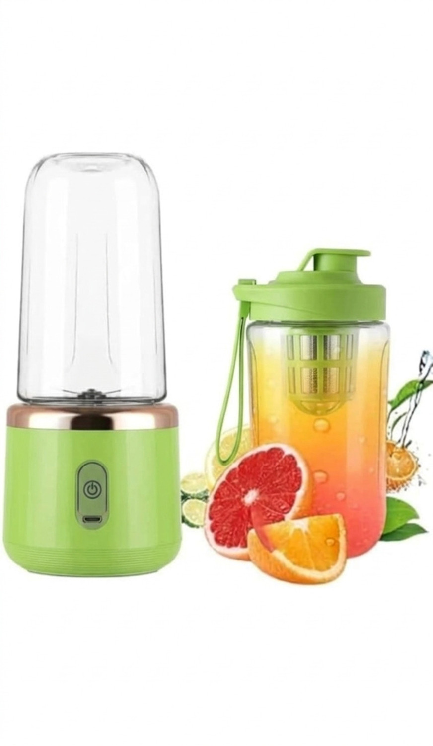Image of MAHNOOR ENTERPRISES Portable Juicer Blender USB Rechargeable Mini Mixer With Shaker Mixer Juicer Jar 40 W Mixer Blender