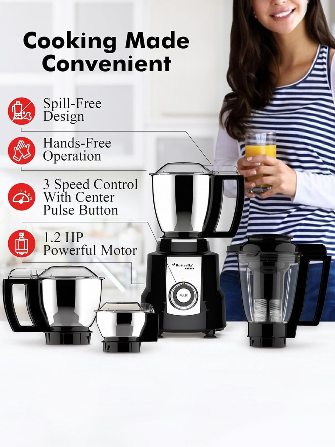 Image of Butterfly MAGNUM 4J 900 W Juicer Mixer Grinder