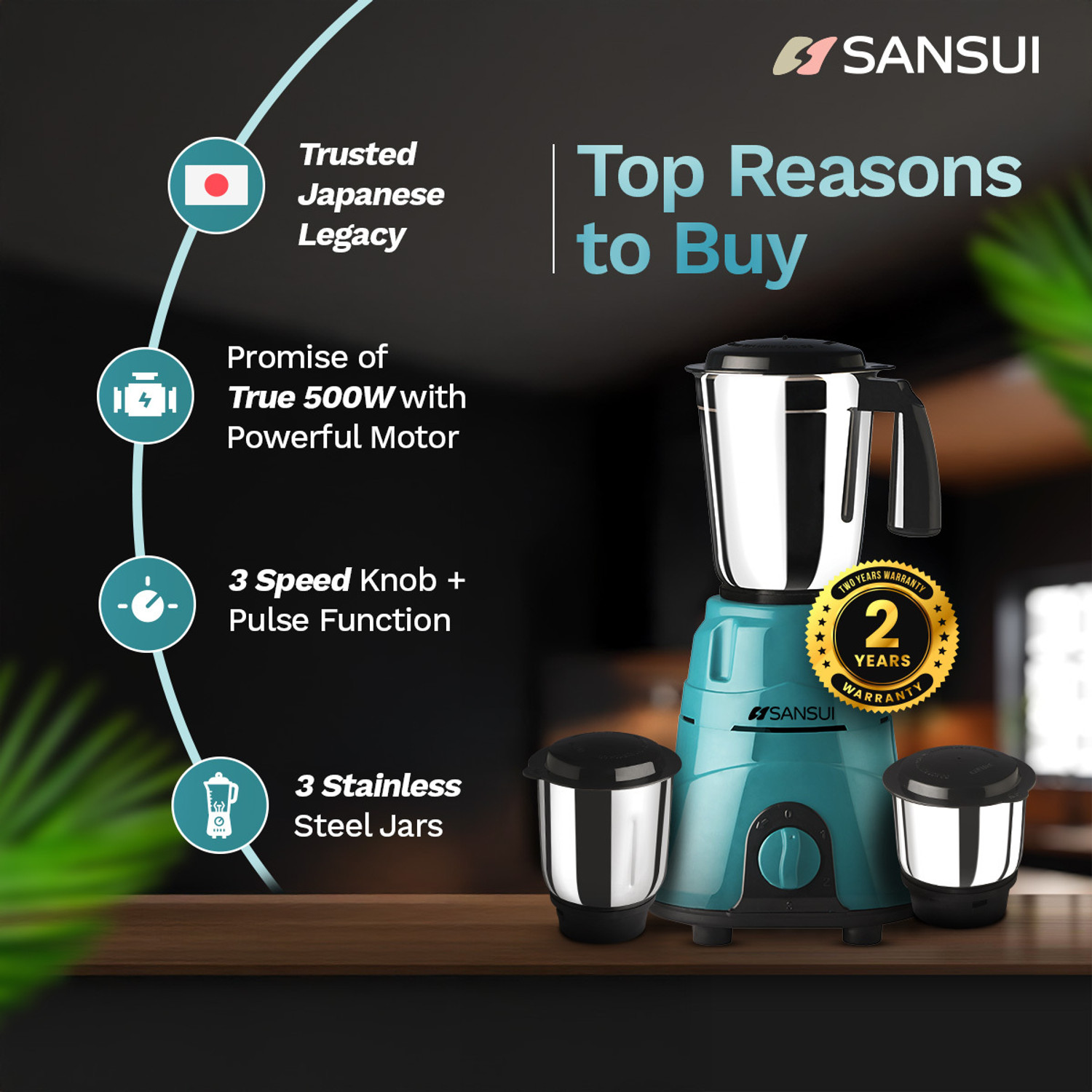 Image of Sansui Plus 500 W Juicer Mixer Grinder