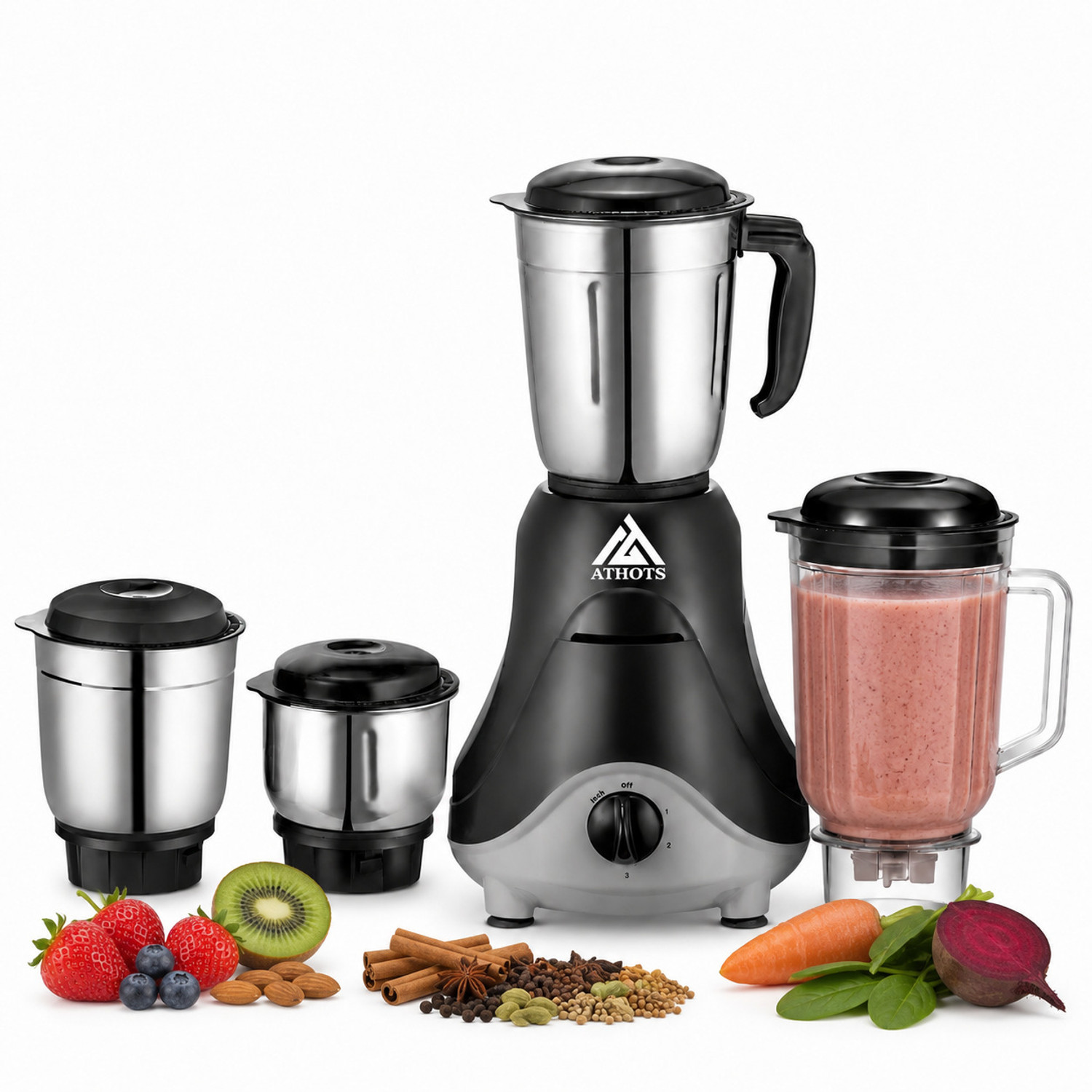 Image of Athots Skye KitchenPro 4 Jar Set 750 W Mixer Grinder