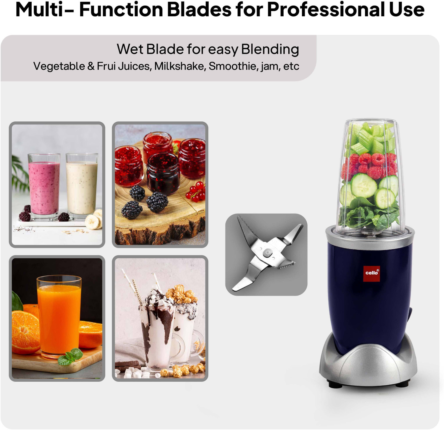 Image of cello Trion Nutri Maxx Pro 2J (1 Jar + Sipper Bottle) | Copper Motor, 2 Years Warranty 500 W Juicer Mixer Grinder