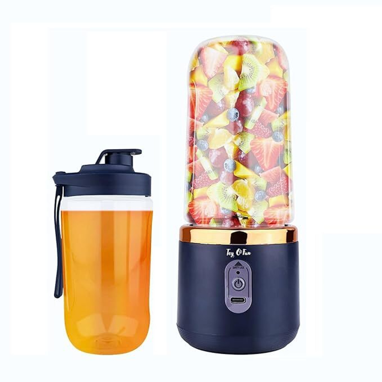 Image of Home Bargains Portable USB Rechargeable Blender 400| 6 Blade Juicer Mixer Grinder 50 W Juicer