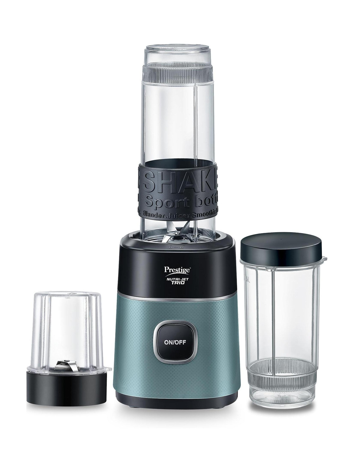 Image of Prestige Tri 450 W Juicer Mixer Grinder (Nutri-Jet Trio | 3 Jars | Multicolor)