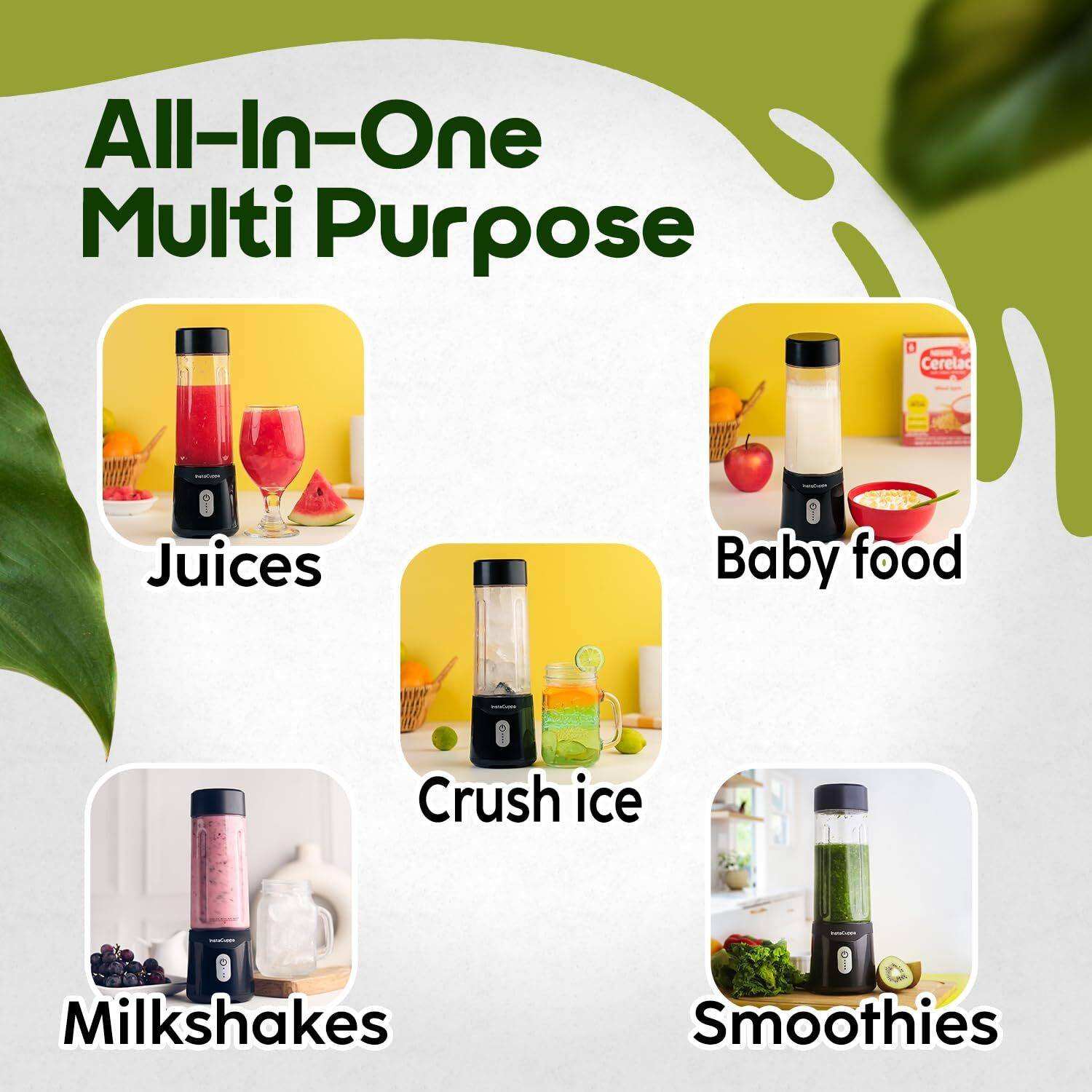 InstaCuppa Rechargeable 240W Juicer Mixer Grinder - Image 3