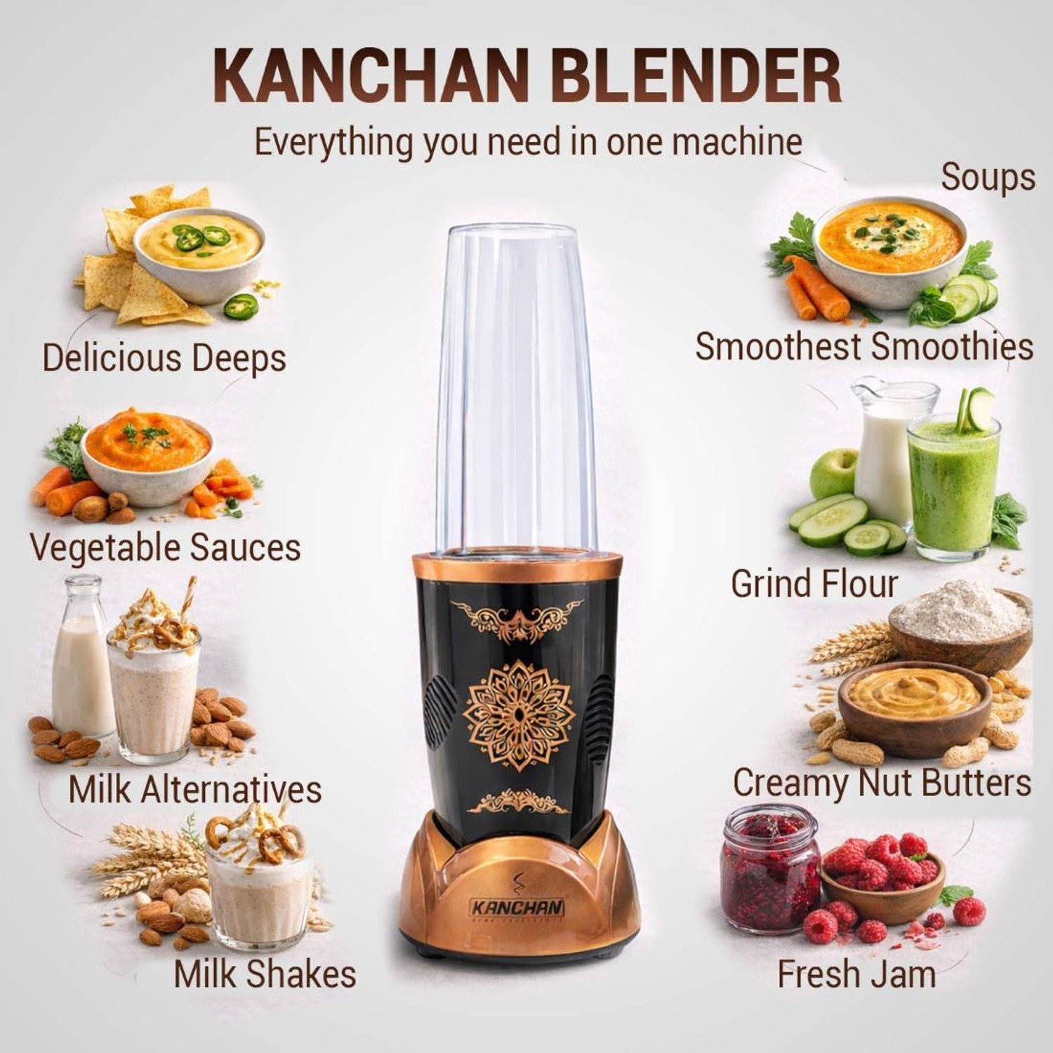 Image of KANCHAN Nutri Blender Spark X-1 450 W Juicer Mixer Grinder