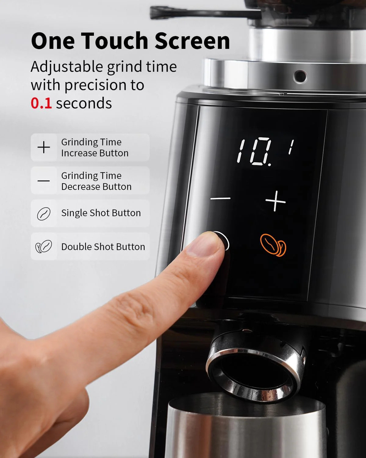 Image of Espressa Orbit 64mm Flat Burr Coffee Grinder for Espresso & Filter 150 W Mixer Grinder