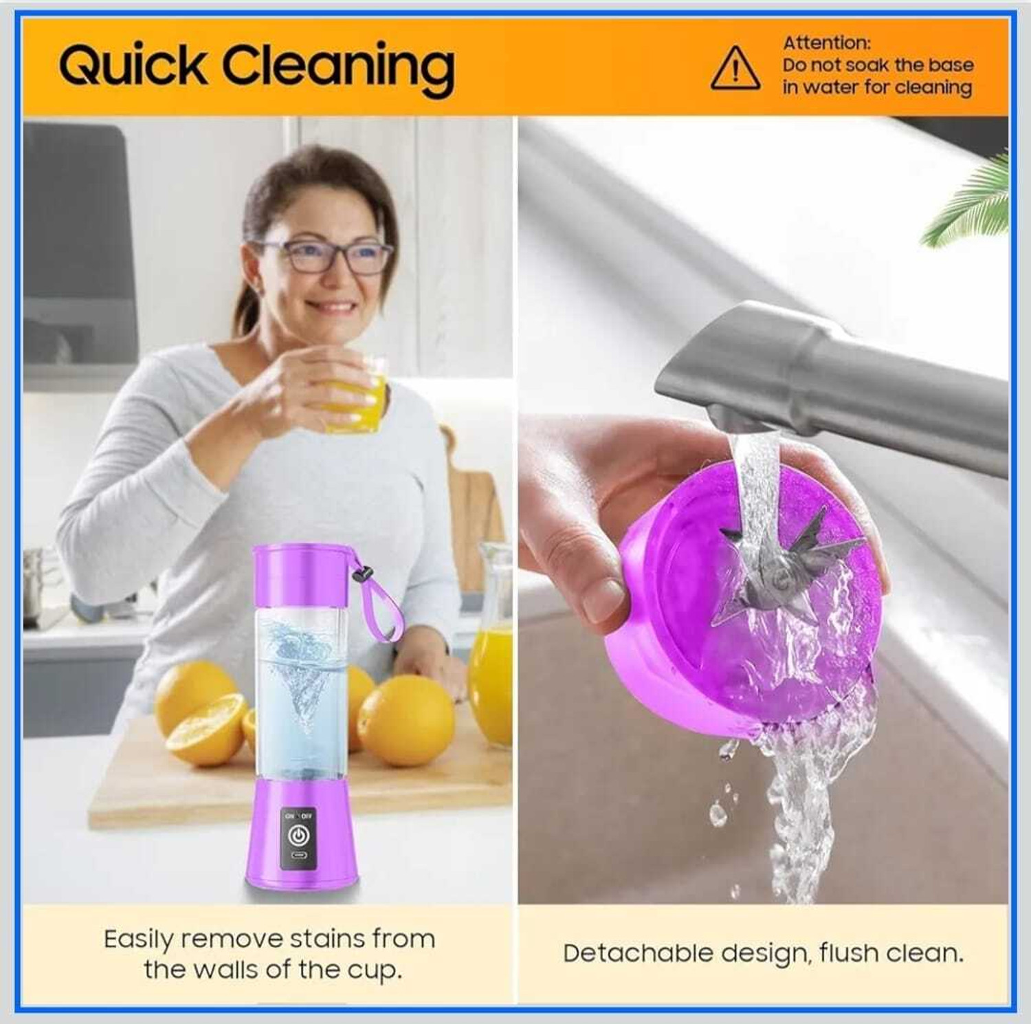 Image of MAHNOOR ENTERPRISES Plastic Electric Fruit Juicer, USB Rechargeable Mini juicer grinder for juice 200 W Juicer