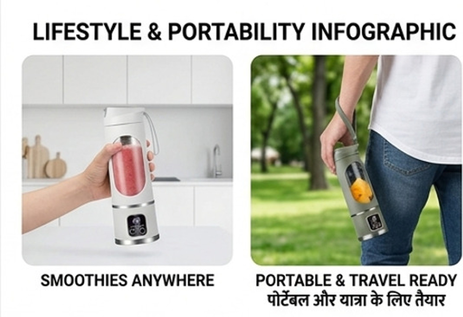 Image of Rekhacreation44 Portable USB Juicer Blender 350ml Rechargeable Mini Smoothie Maker Bottle Juices 50 W Juicer